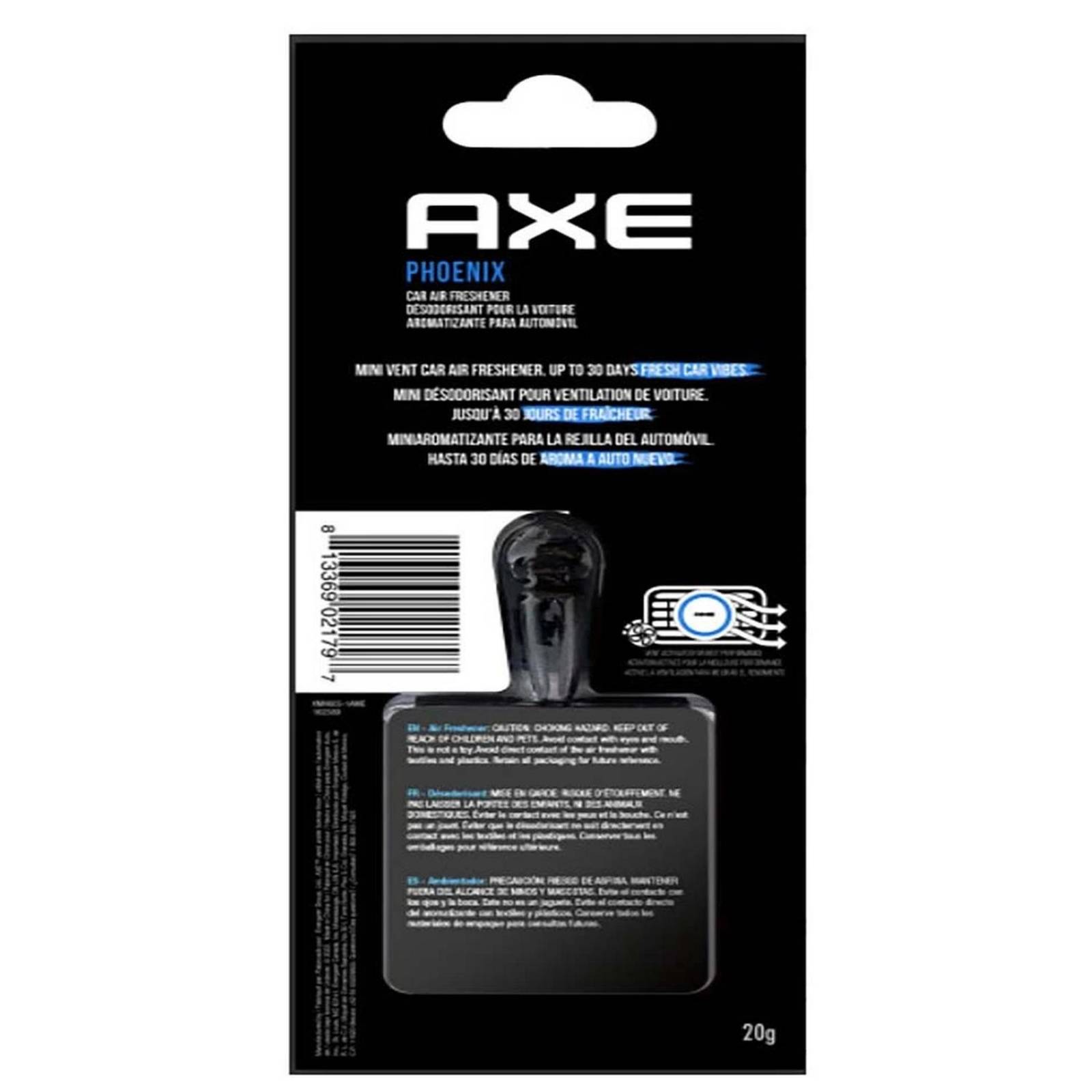 AROMATIZANTE AXE MINI VENT CLIP AROMA ESSENCE COCHE CASA 