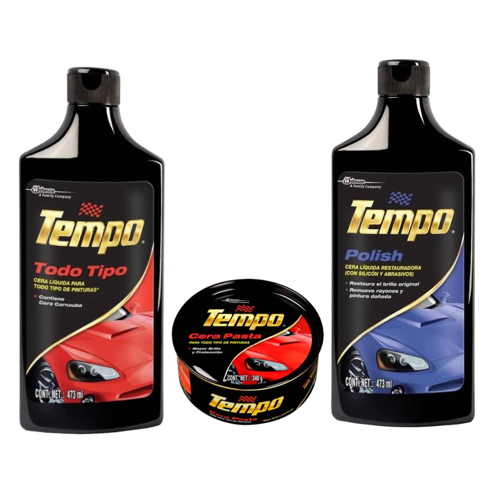 KIT QUTA RAYONES CERA LIQUIDA + PASTA + POLISH TEMPO COCHE 