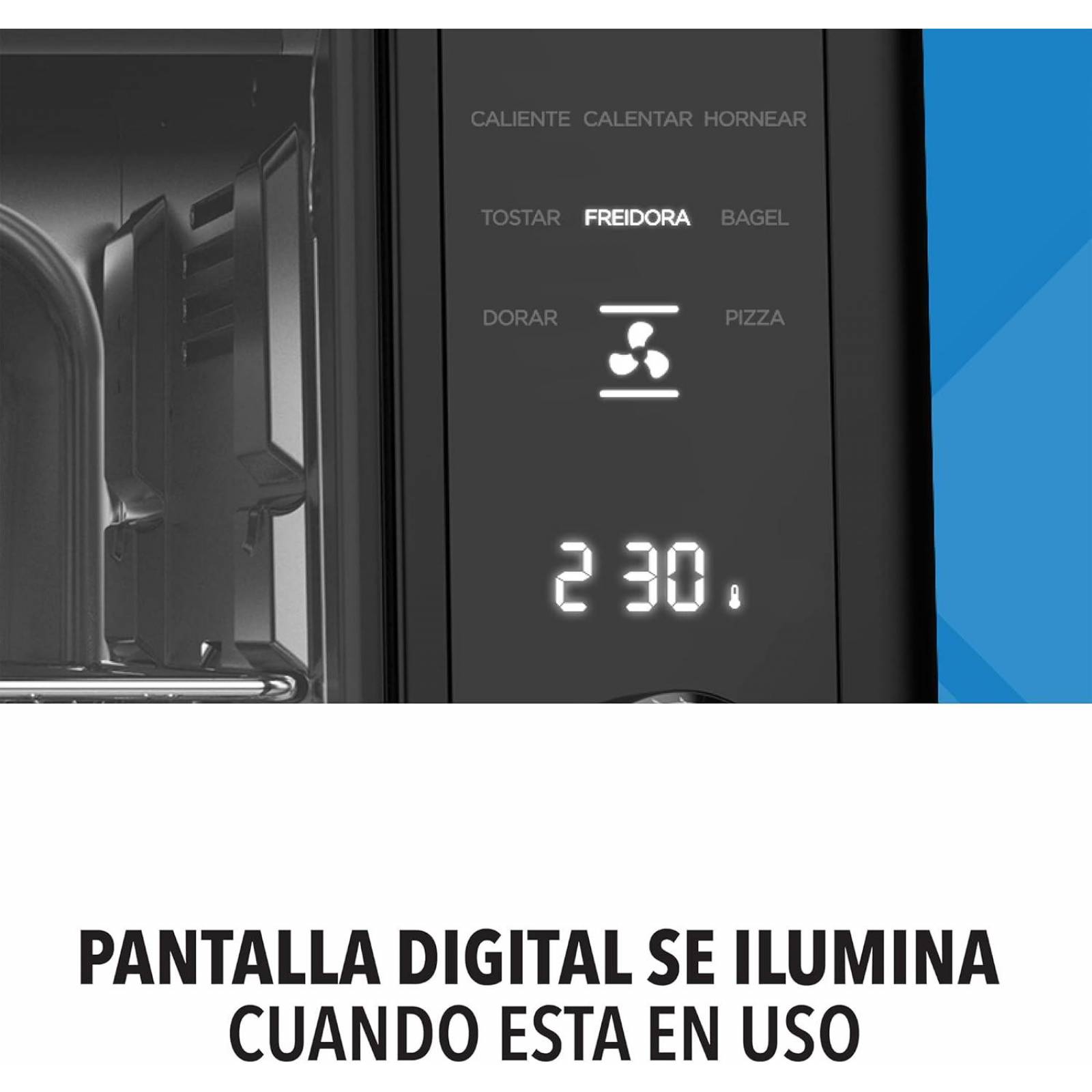 HORNO Y FREIDIRA DE AIRE POWER XL TOD3415B-LA 8 FUNCIONES 