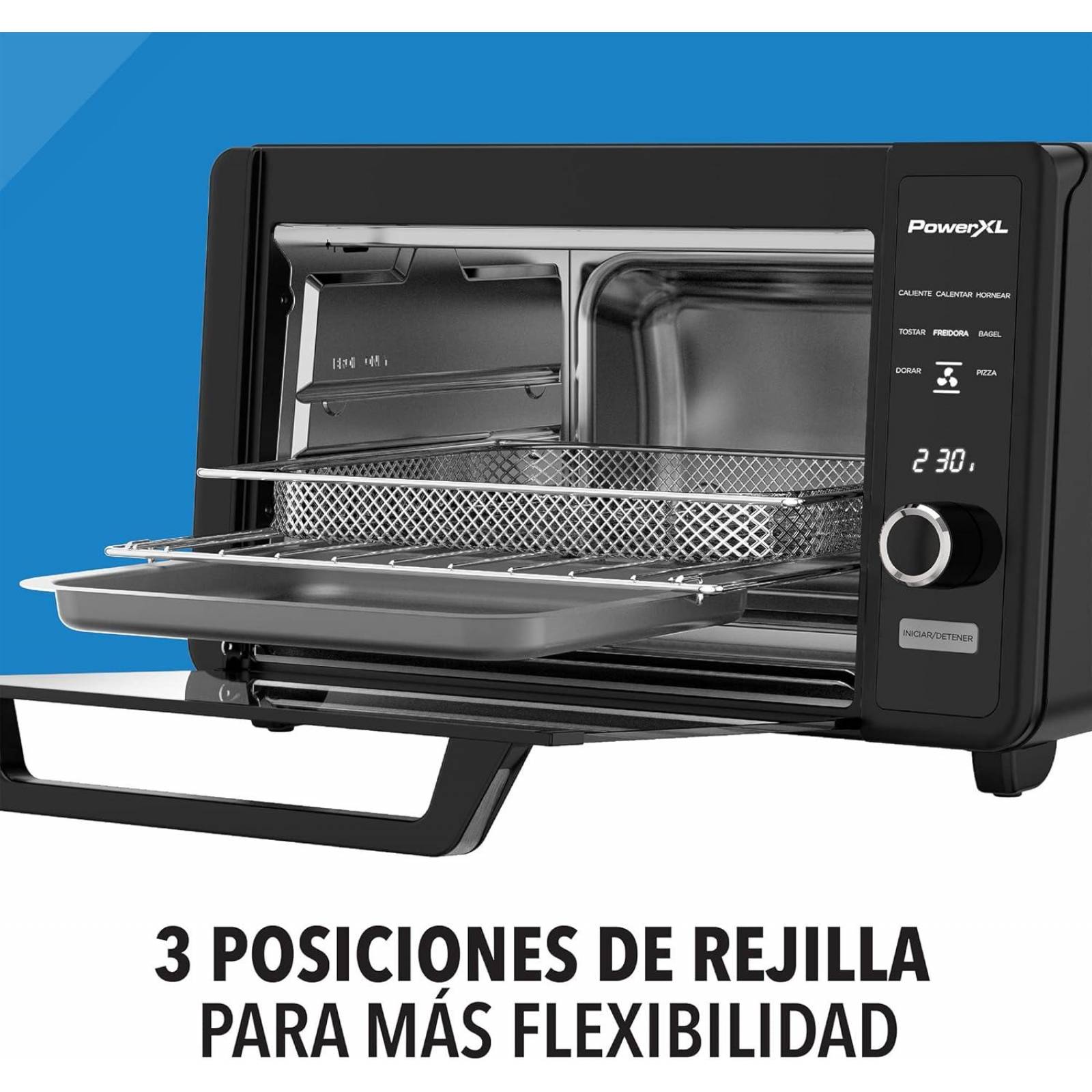HORNO Y FREIDIRA DE AIRE POWER XL TOD3415B-LA 8 FUNCIONES 