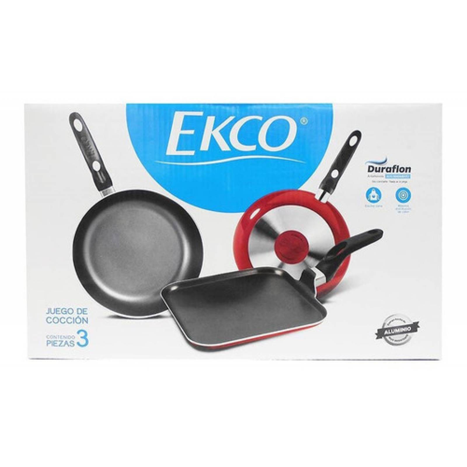 Juego De Sartenes Ekco 2 Sartenes Y Plancha Antiadherente