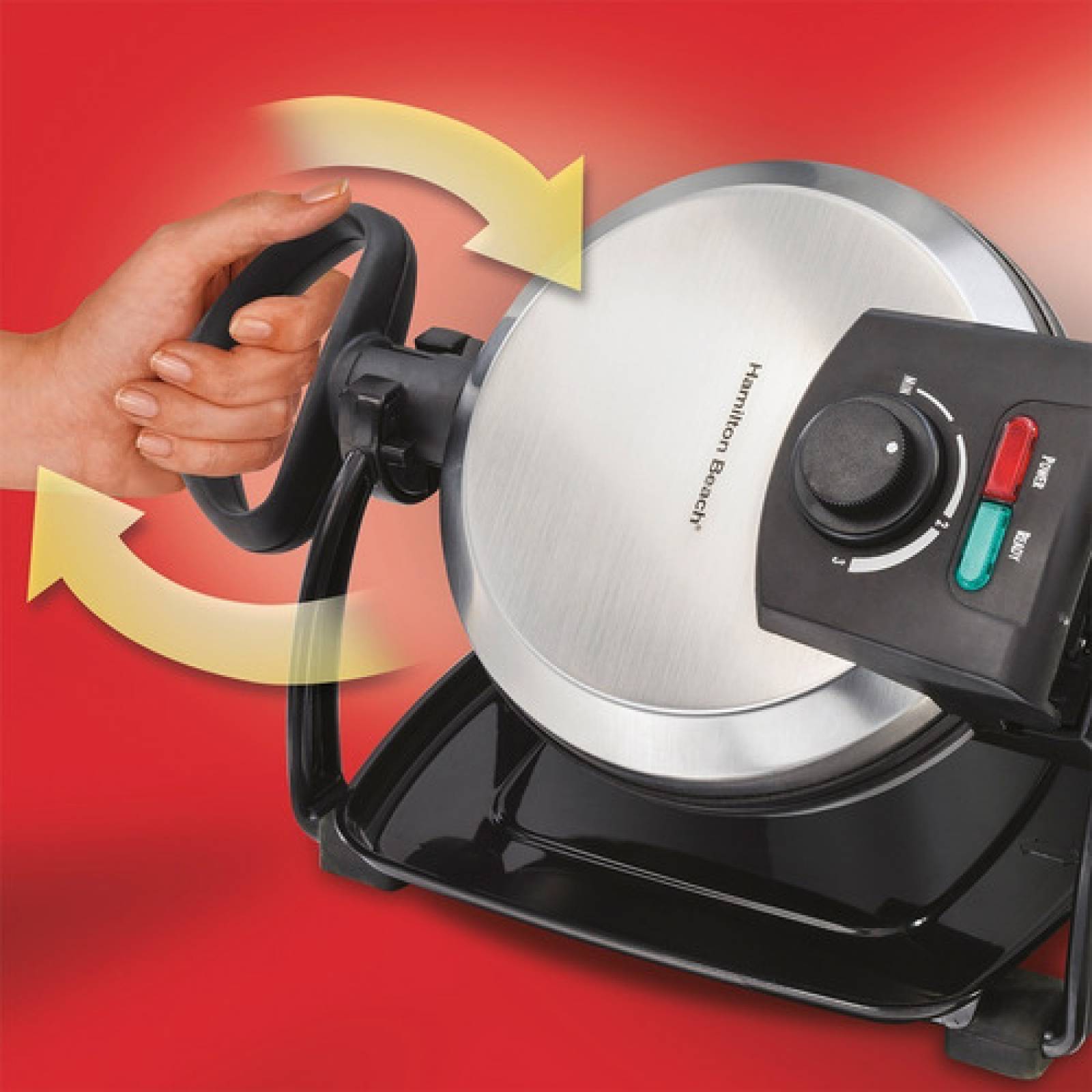 Waflera Tipo Belga Hamilton Beach Giratoria Acero Inoxidable