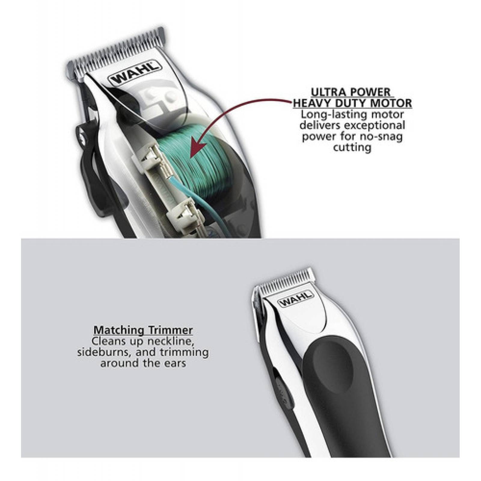 Maquina Cortadora De Cabello Wahl Deluxe Chrome Pro 25 Pzas