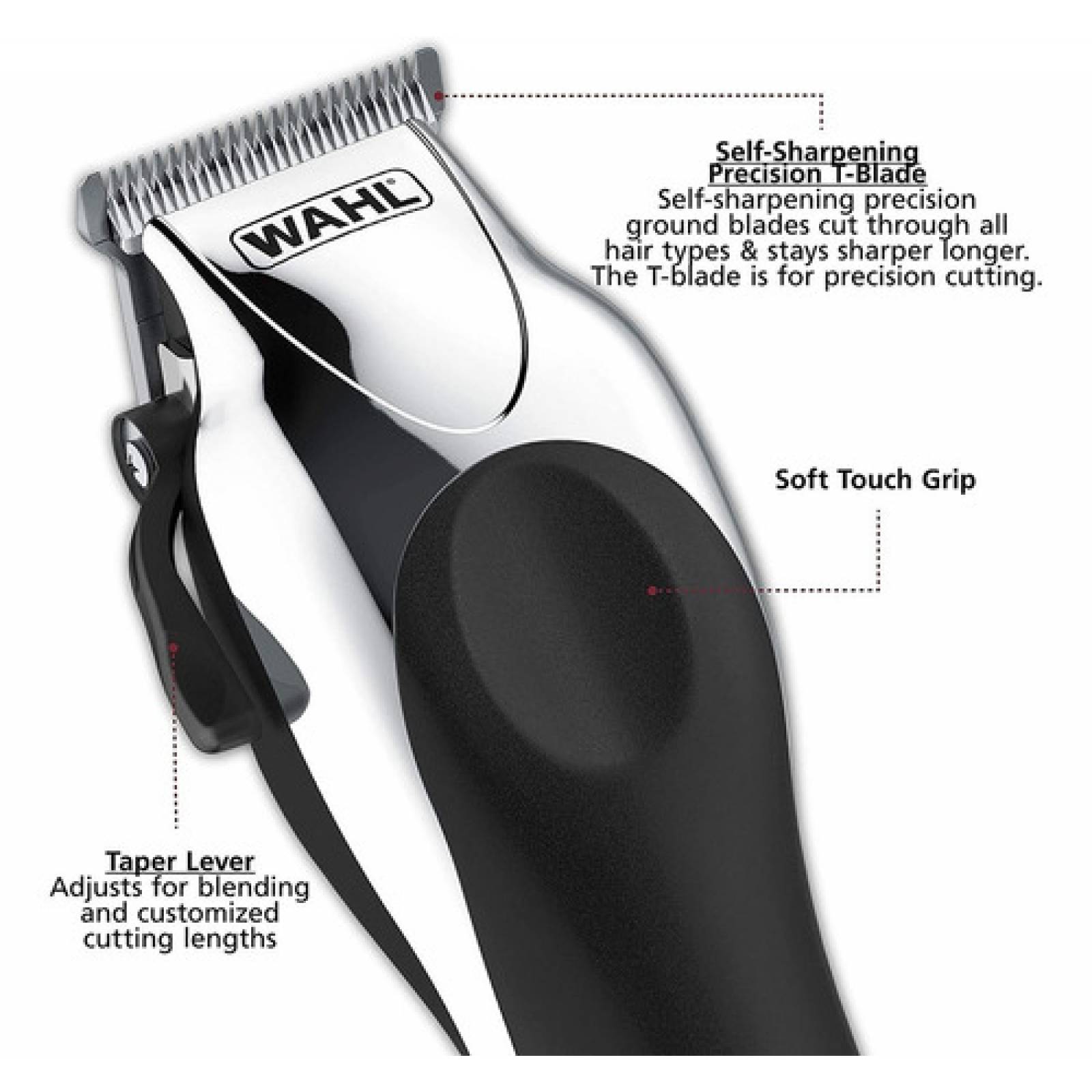 Maquina Cortadora De Cabello Wahl Deluxe Chrome Pro 25 Pzas