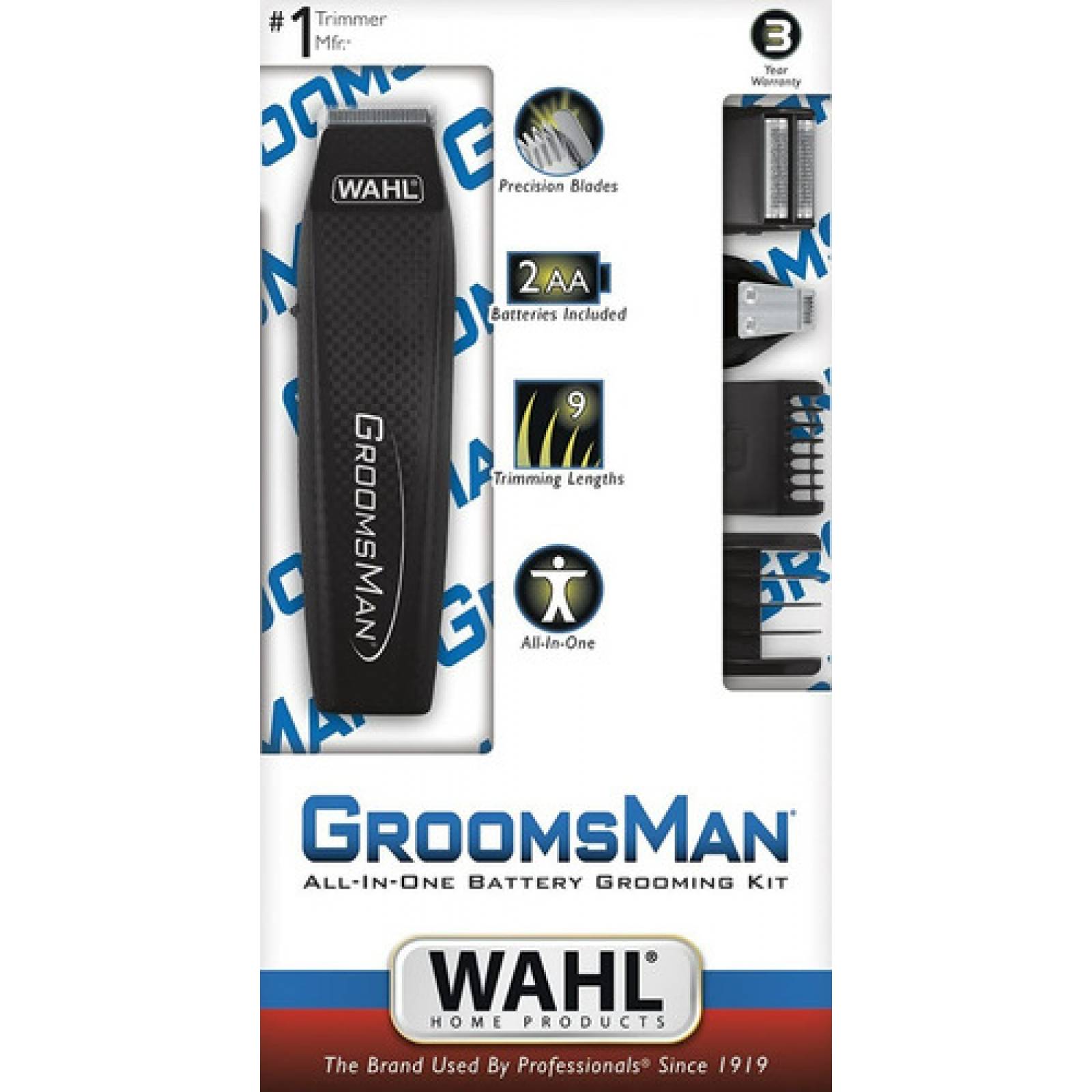 Máquina Rasuradora Wahl Groomsman All In One Inalambrica