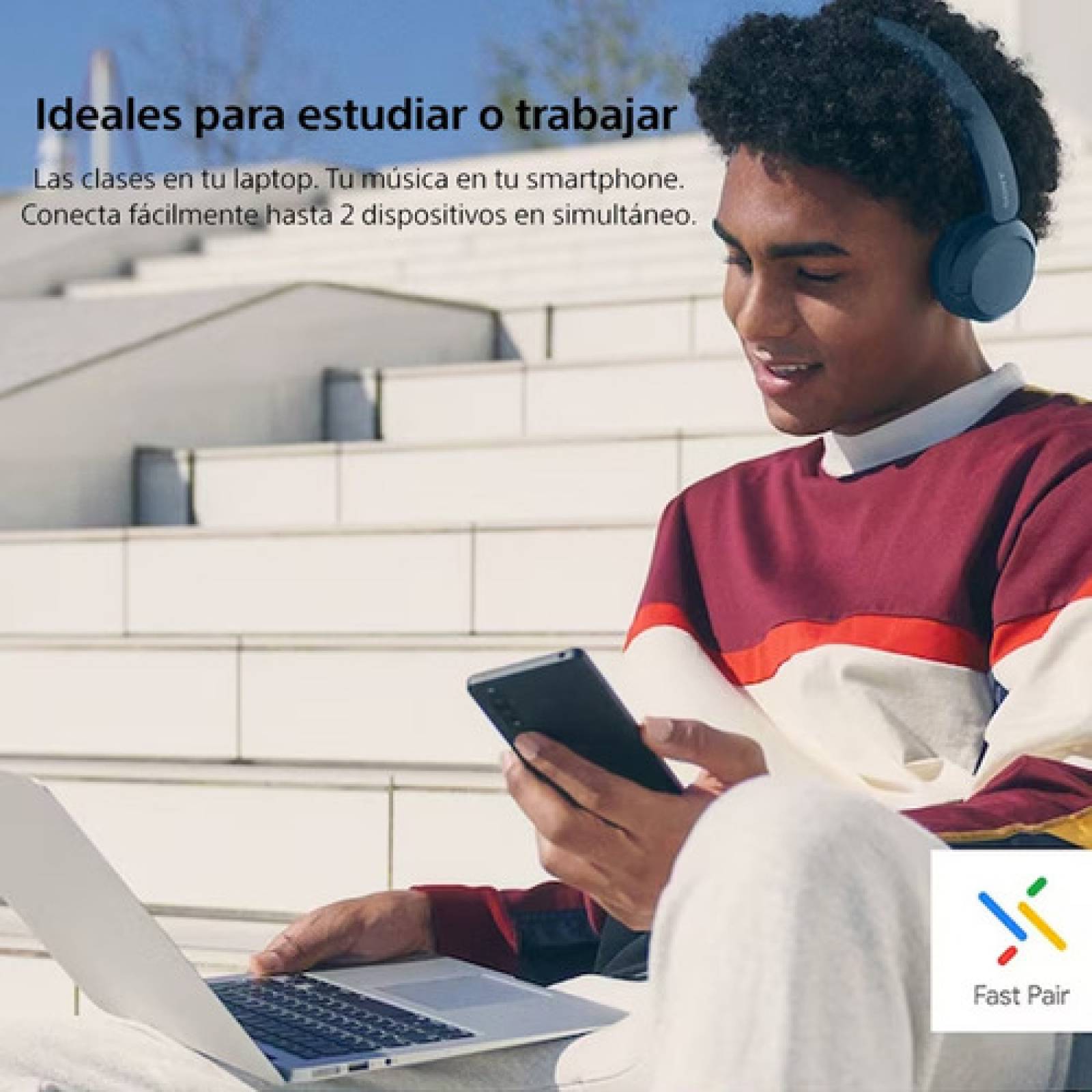 Audífonos De Diadema Inalámbricos Sony Bluetooth Azul