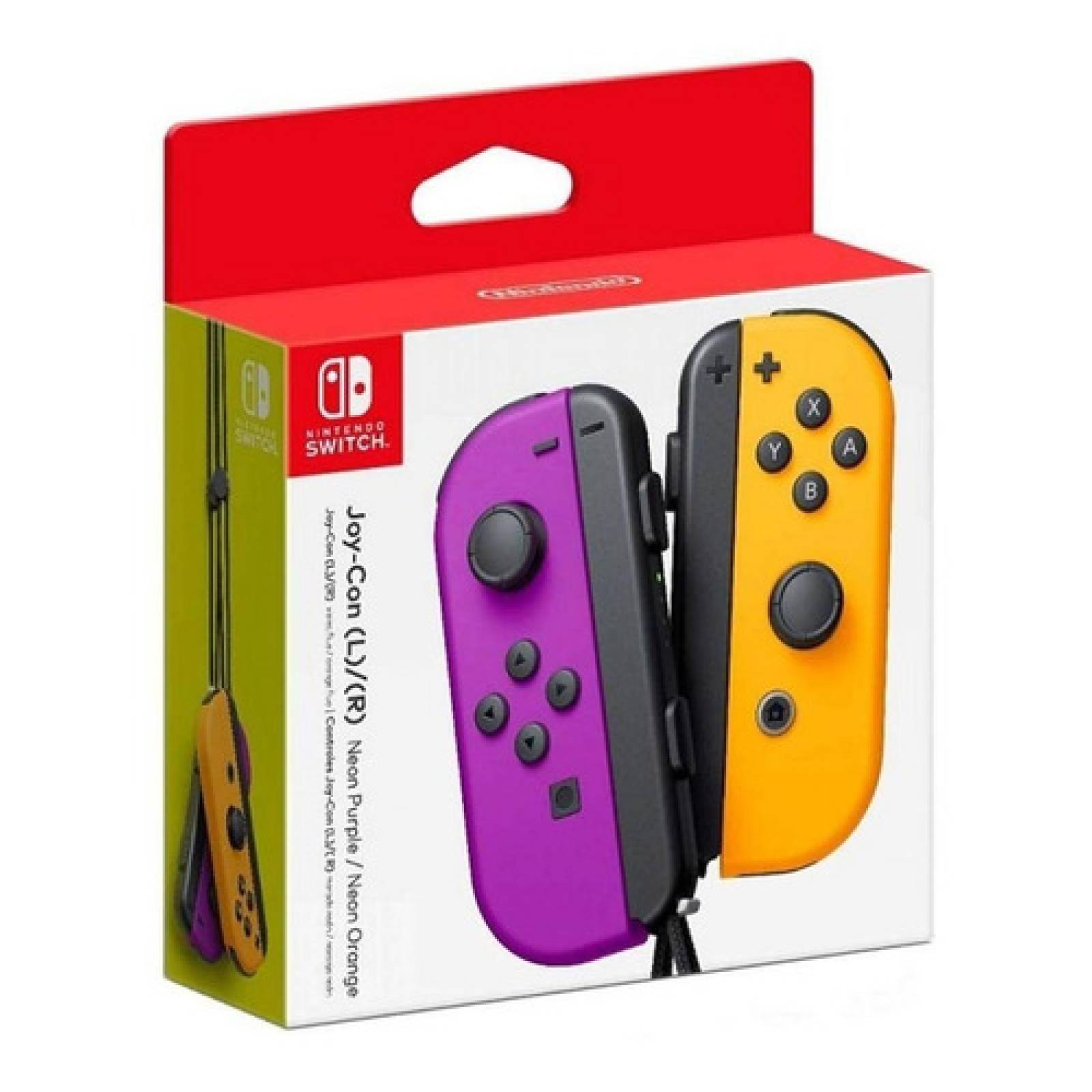 Set De Control Nintendo Switch Joy con Morado Y Naranja Neón