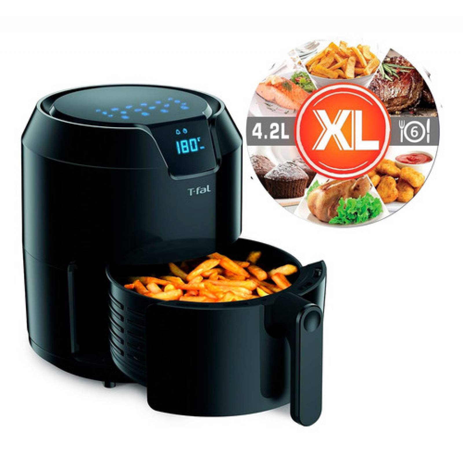 Freidora De Aire Easy Fry Con Antiadherente 4 2l 1450w Negra