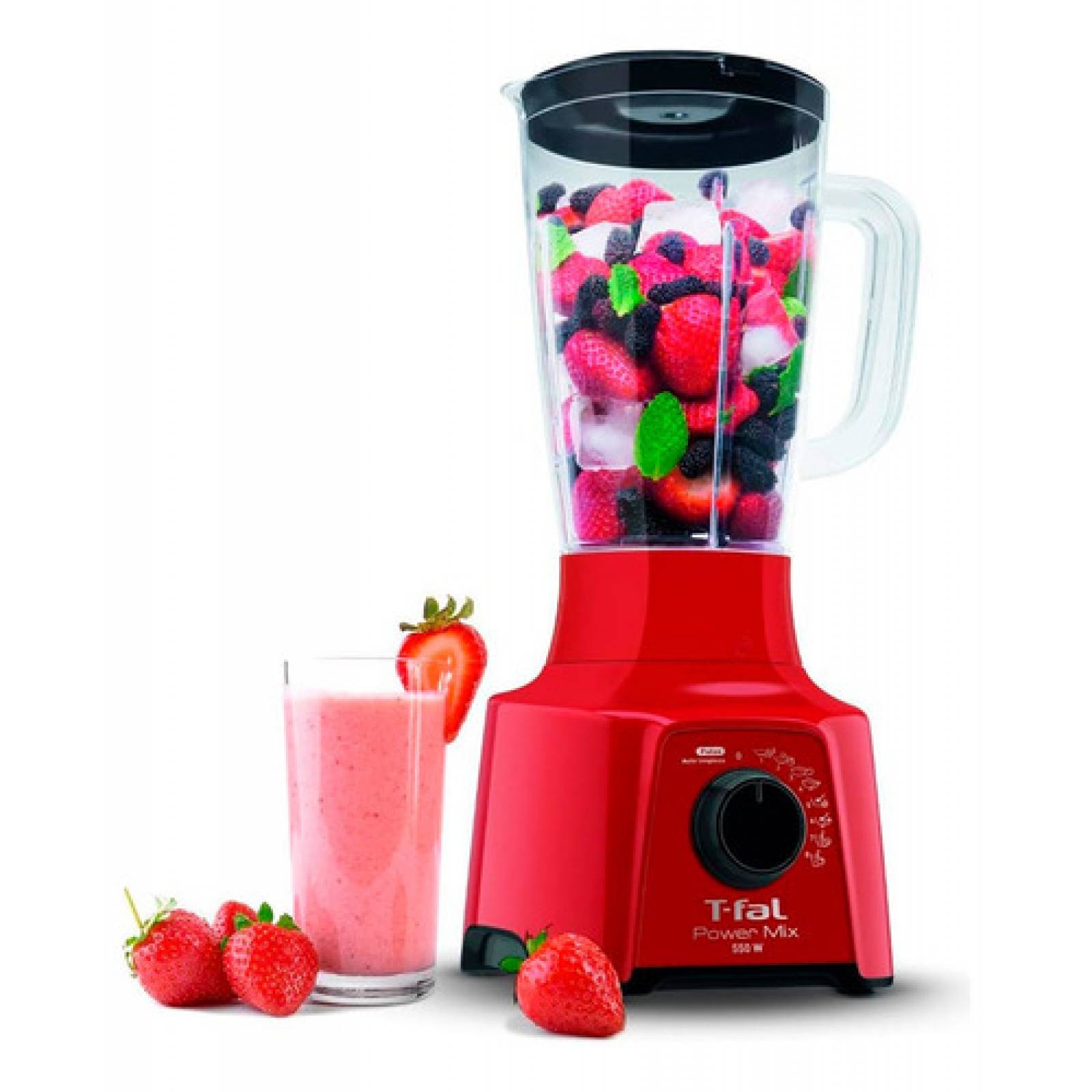 Licuadora Power Mix 8v 500w 2l Vaso De Plástico Roja