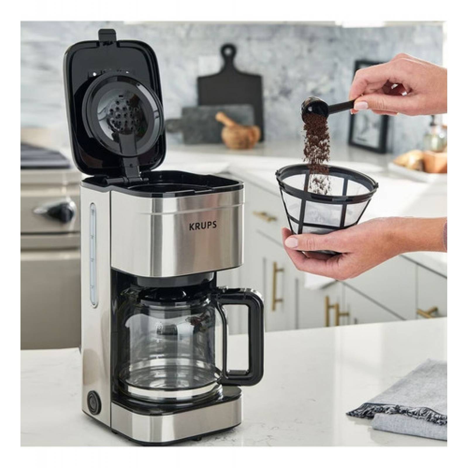 Cafetera De Goteo Americano Básica Krups Con Filtro 10 Tazas