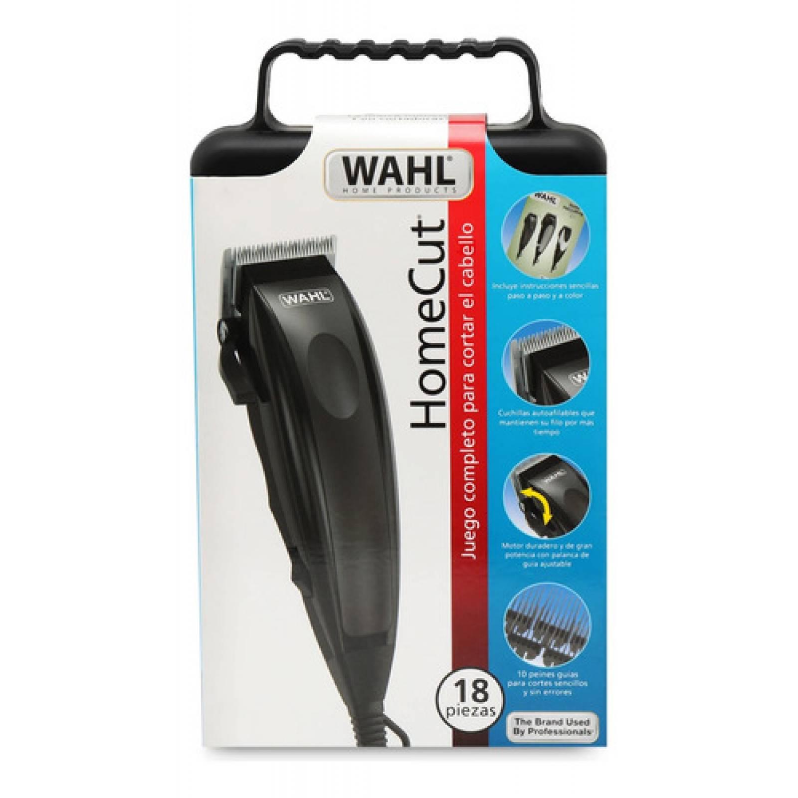 Maquina Rasuradora De Cabello Wahl Home Cut 18 Piezas Negra