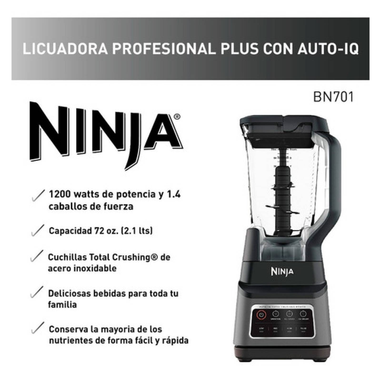Licuadora Ninja Profesional Con 3 Programas Auto iQ BN701