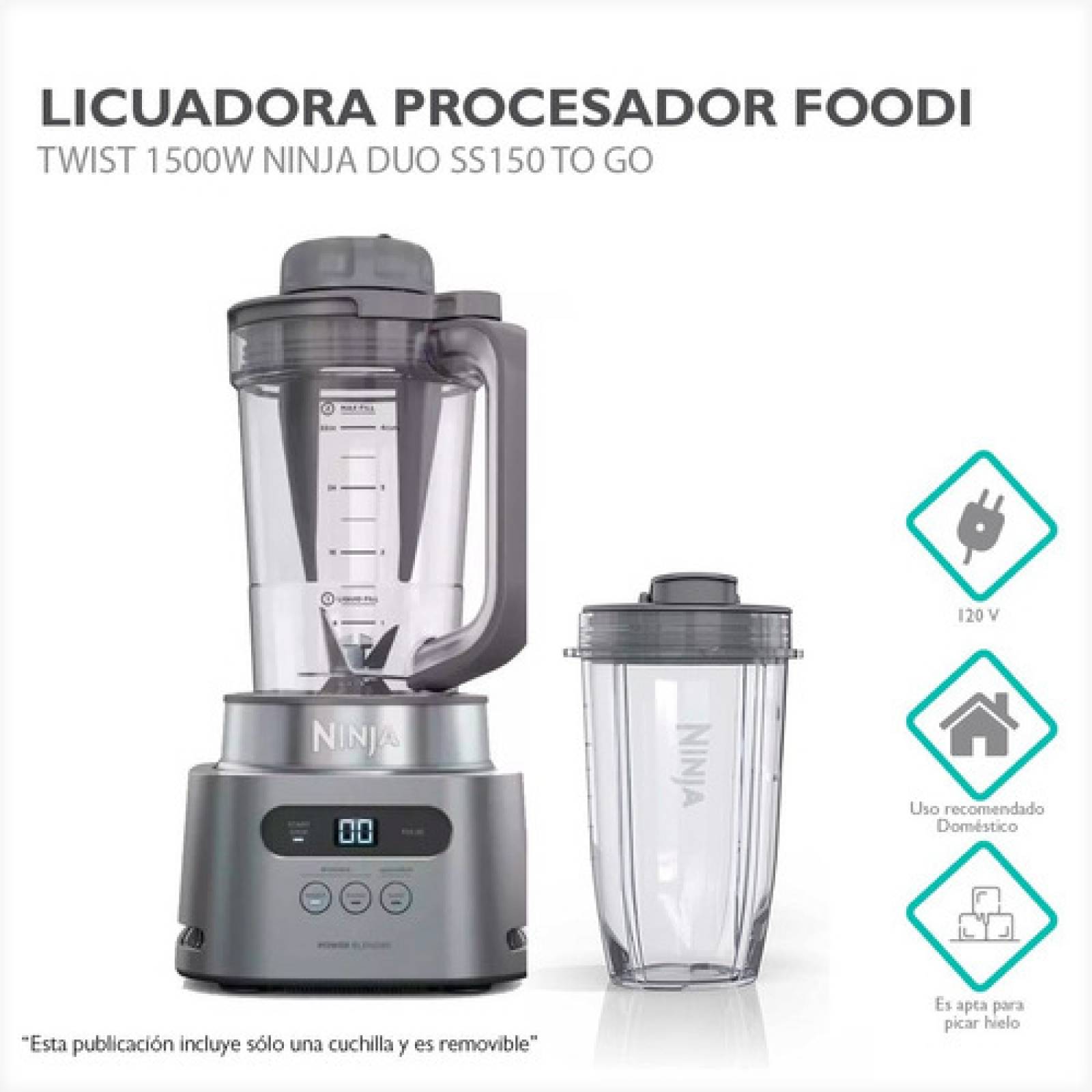 Licuadora Ninja Twisti High speed Blender Duo Ss150 34 Fl Oz