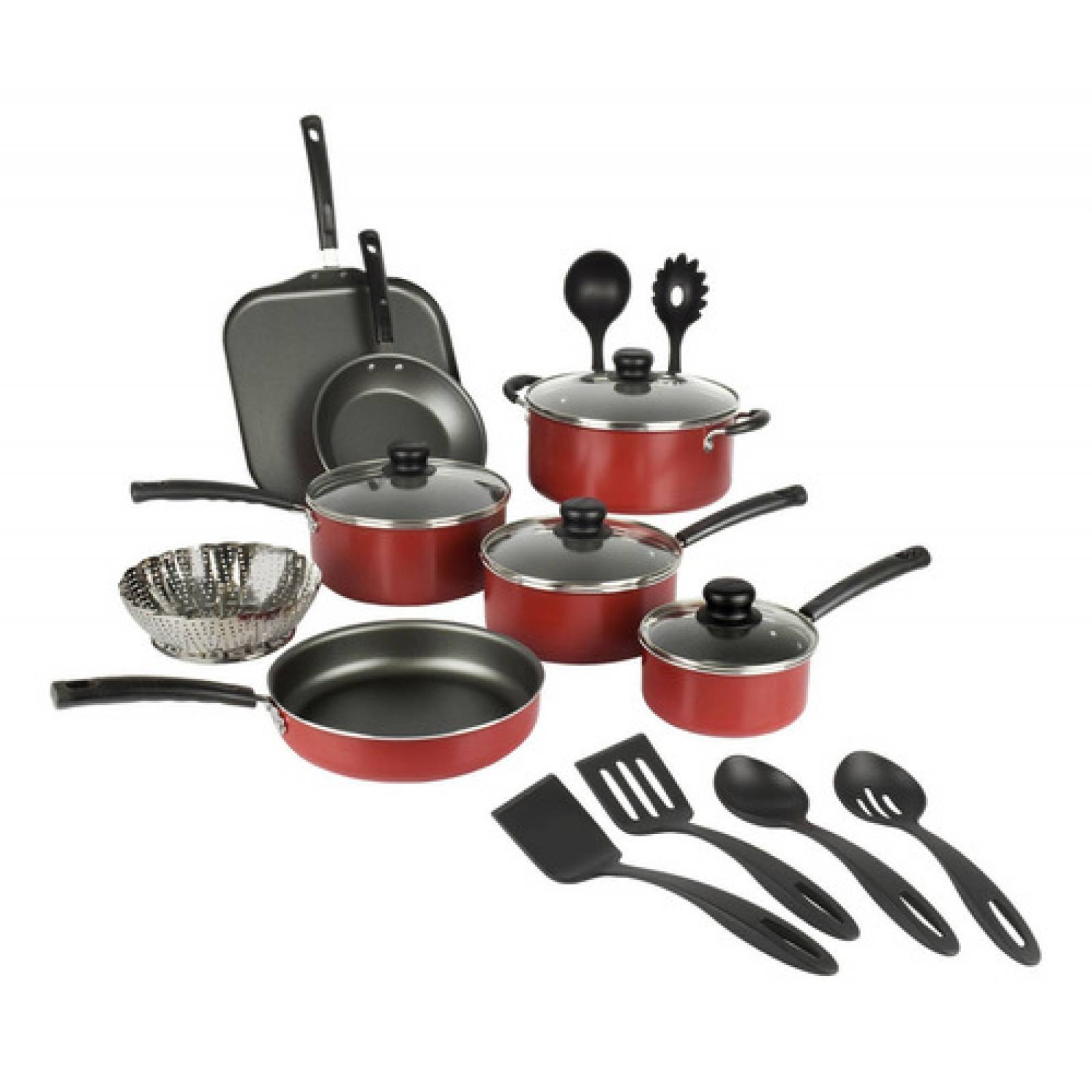 Batería De Cocina Tramontina Primaware 18 Piezas Color Rojo