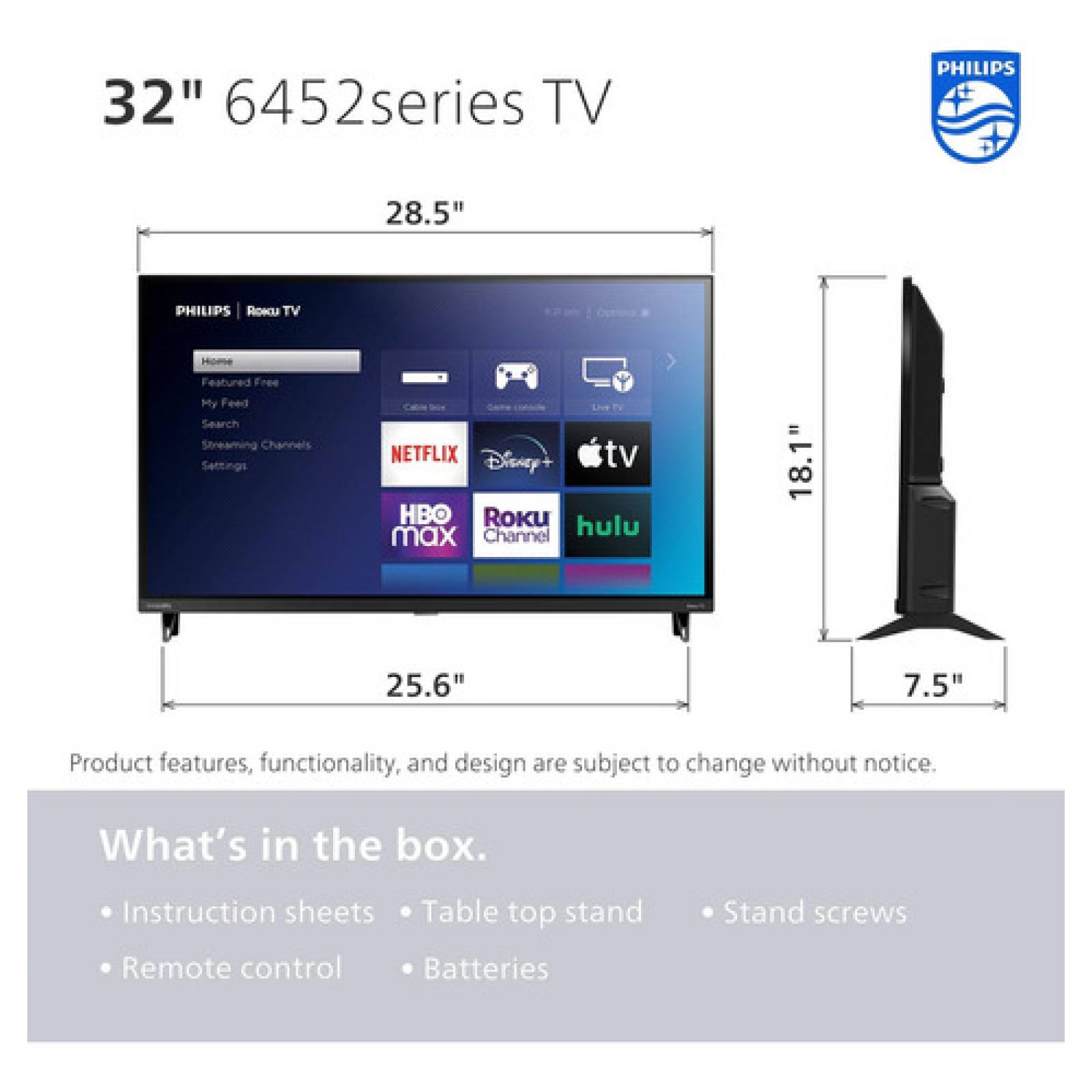 Smart Tv 40pul Philips Pantalla Led Fhd Roku Tv 40PFL6533 F7 REACONDICIONADO TIPO A