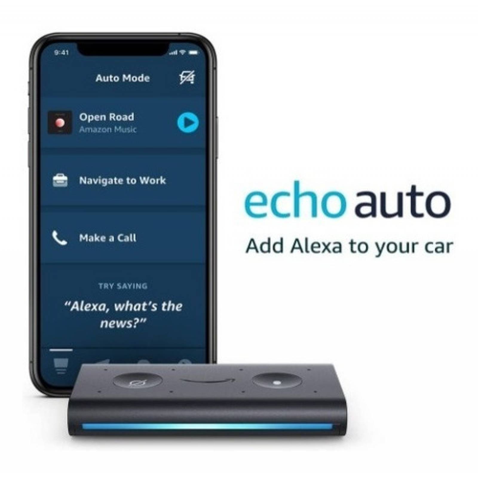 Alexa Amazon Echo Auto Asistente Auto Inteligente Negro