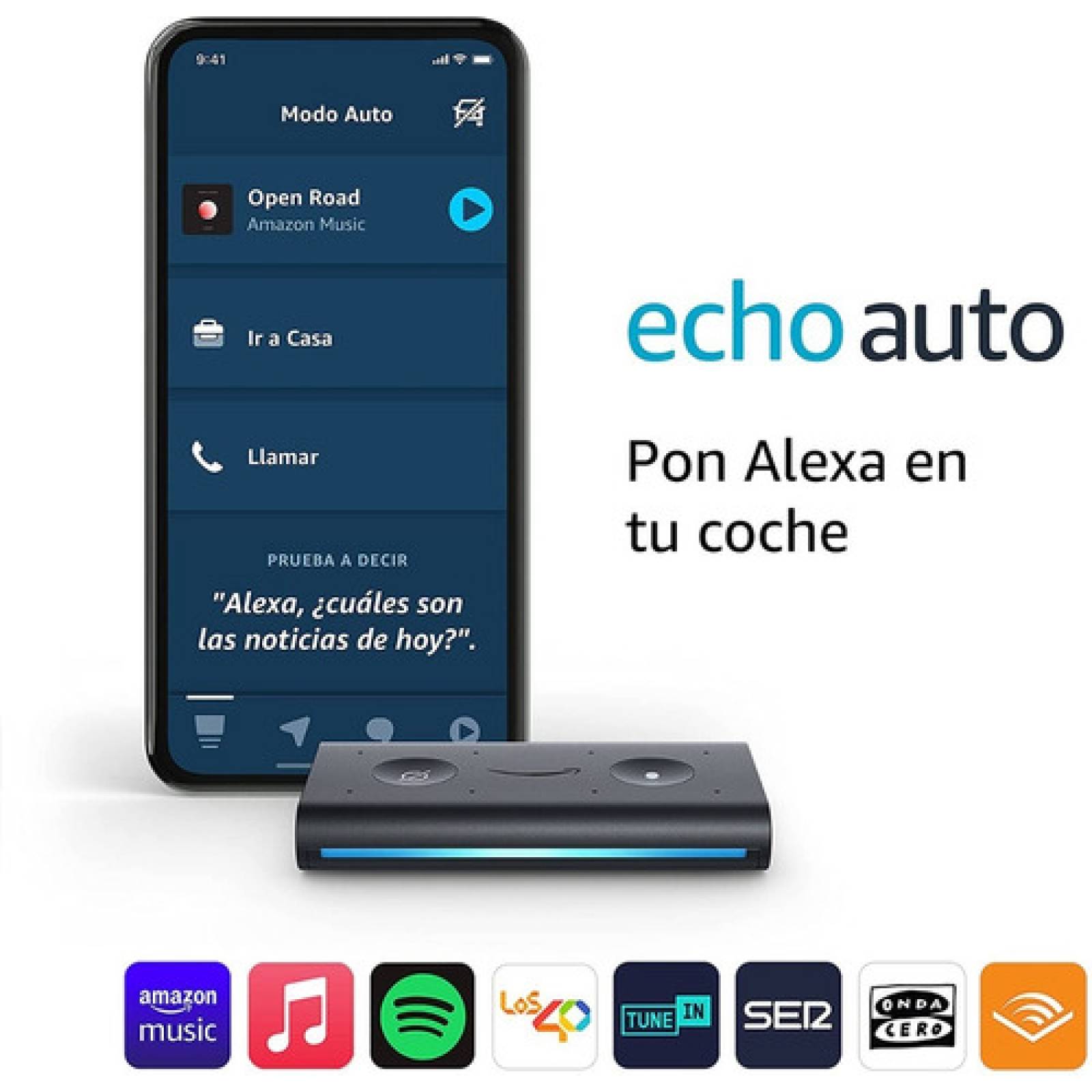 Alexa Amazon Echo Auto Asistente Auto Inteligente Negro