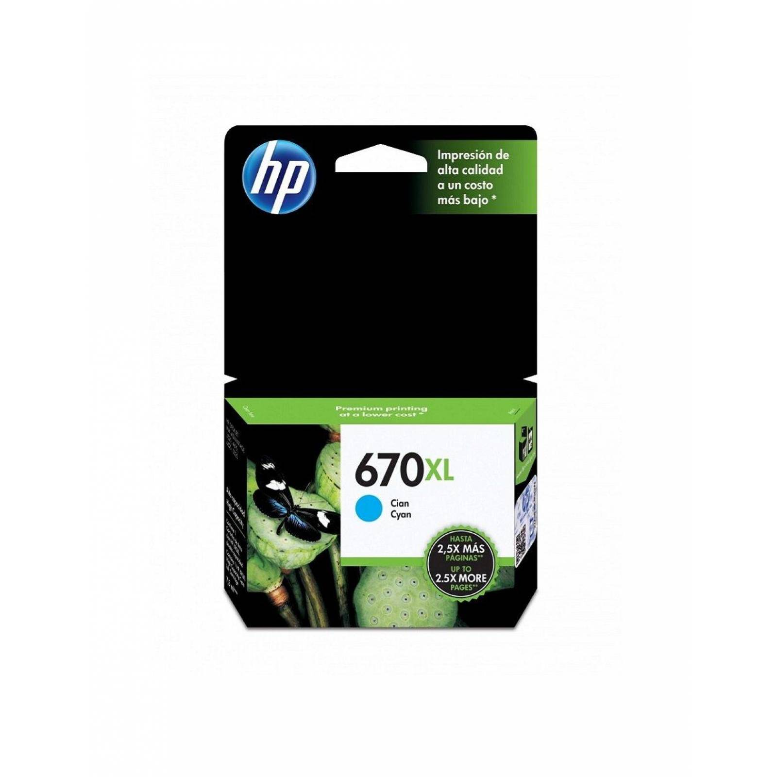 CARTUCHO HP 670XL CYAN 750PAG (CZ118AL) 