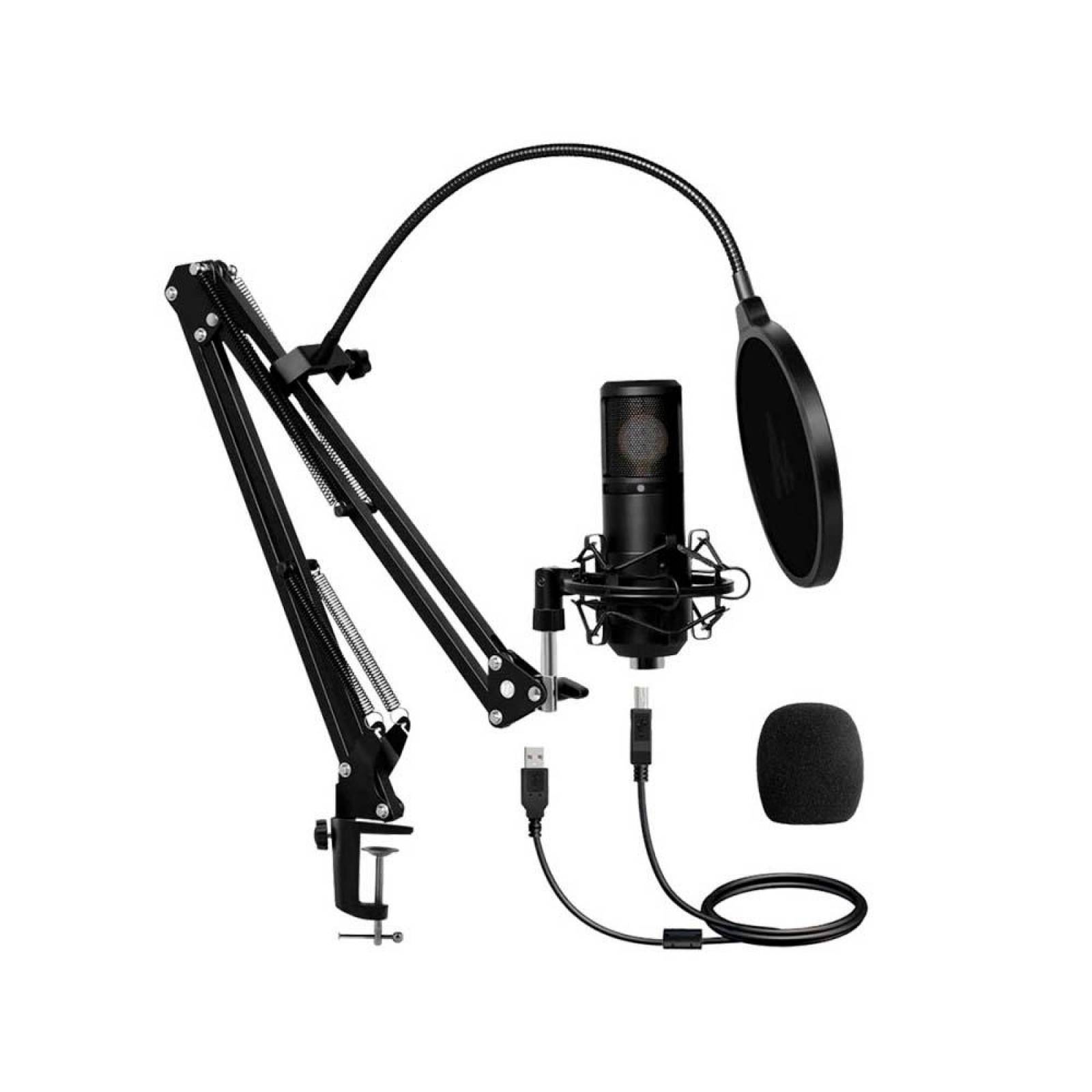 MICROFONO C/ BRAZO BALAM RUSH USB WINDOWS - MAC OS FILTRO ANTI-POP BLACK STELAR MC970 (BR-932967)