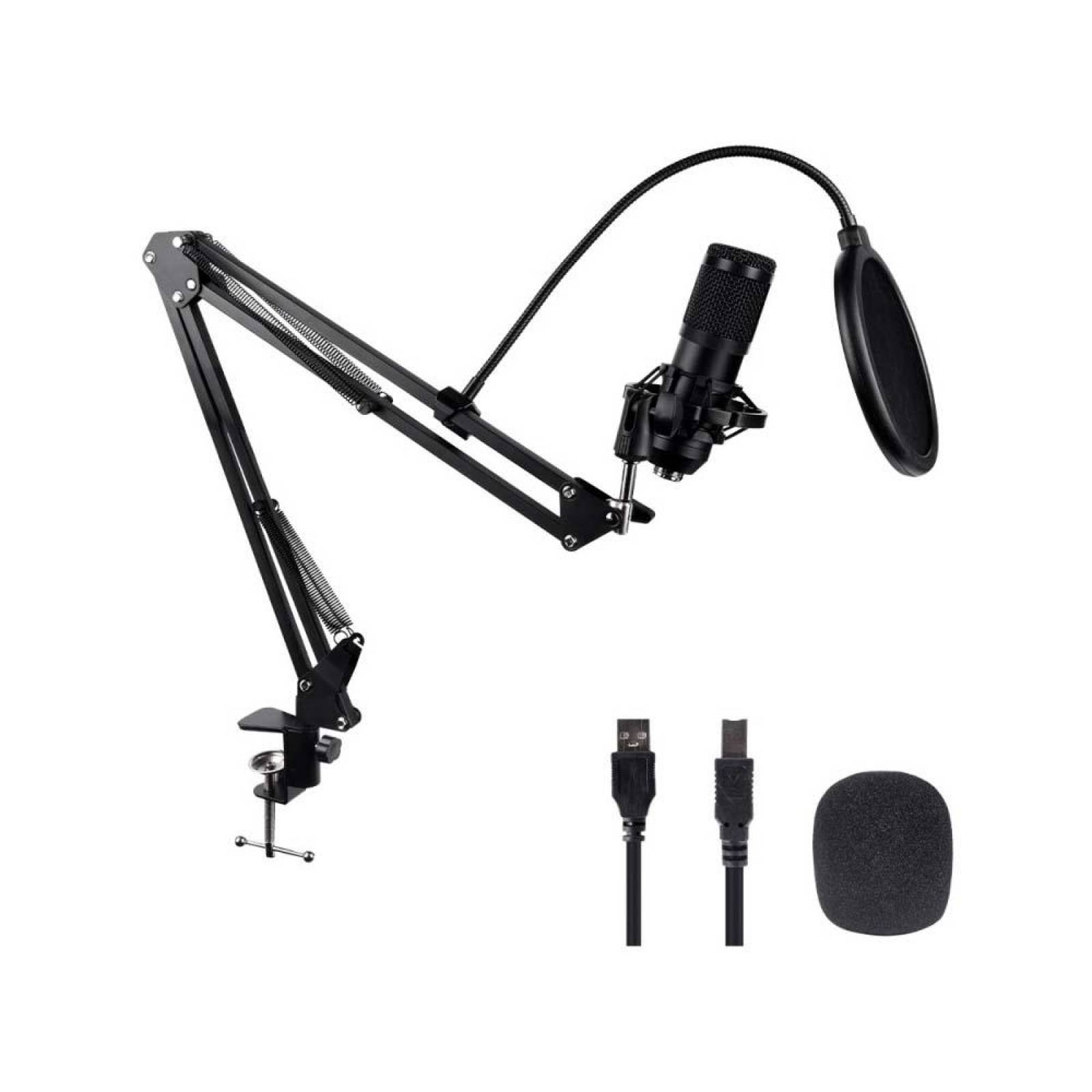 MICROFONO C/ BRAZO BALAM RUSH USB WINDOWS - MAC OS FILTRO ANTI-POP BLACK STELAR MC970 (BR-932967)