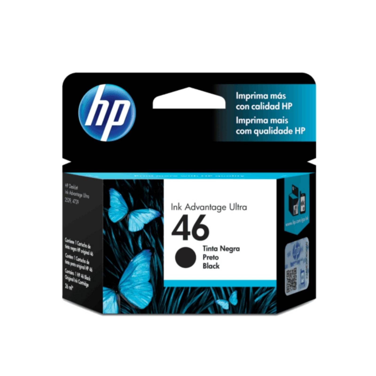 TINTA HP 46 NEGRO INK ADV 2529, 4729 (CZ637AL). 