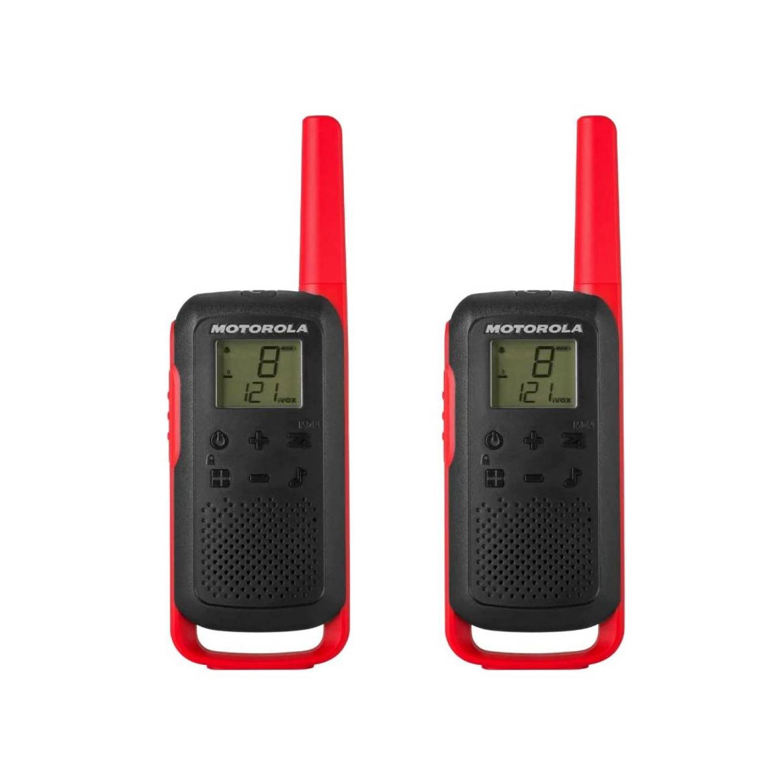 Radio De Dos Vías Motorola Talkabout 20 Millas / 22 Canales / Negro Con Rojo / 2 Piezas