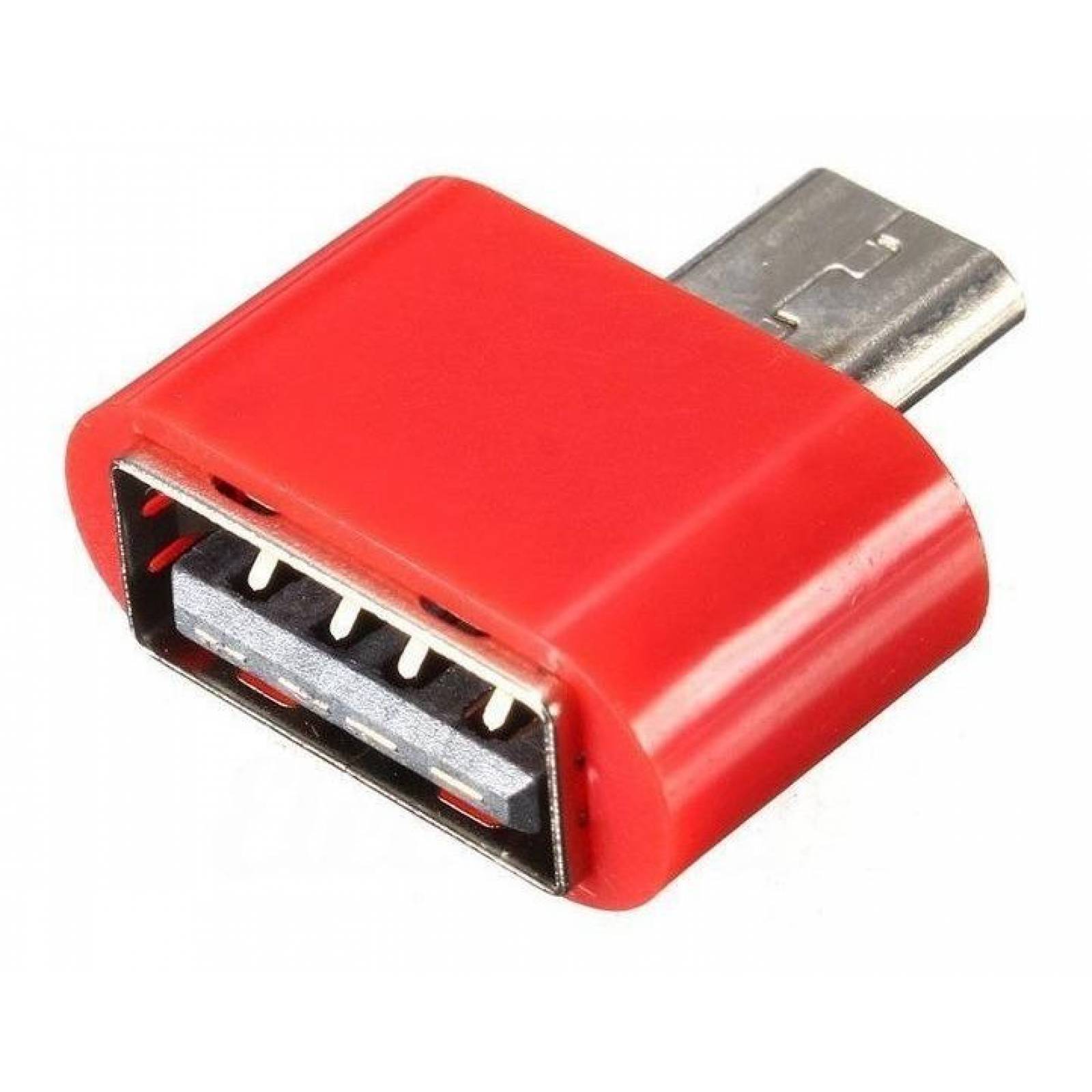 Adaptador Usb A Micro Usb Otg V8 Color Rojo Empaque Blister 