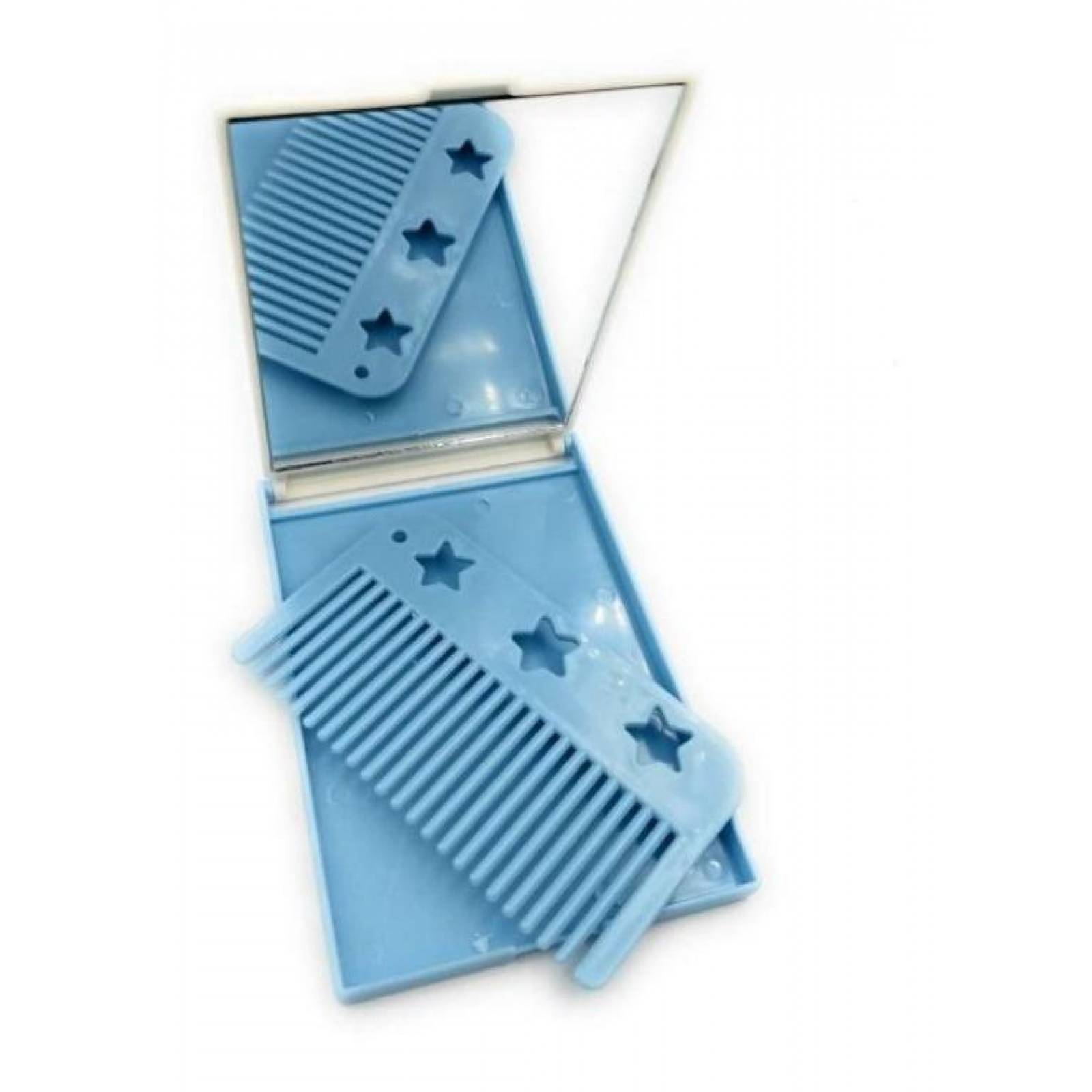 Cajita Con Figura De Unicornio Rainvow Con Espejo Y Peine Azul