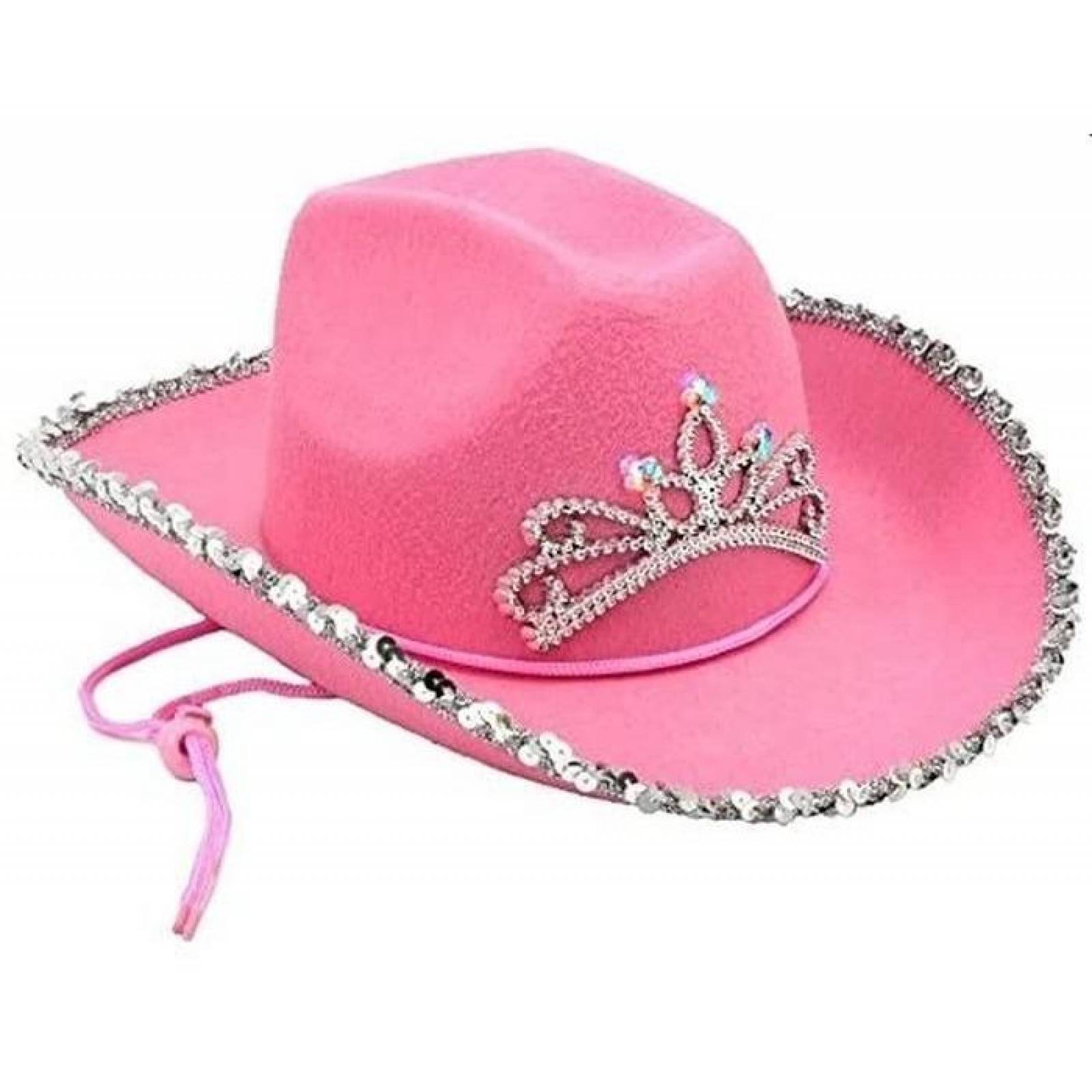 Sombrero Rosa Con Luces Accesorio Para Dama O Niña 