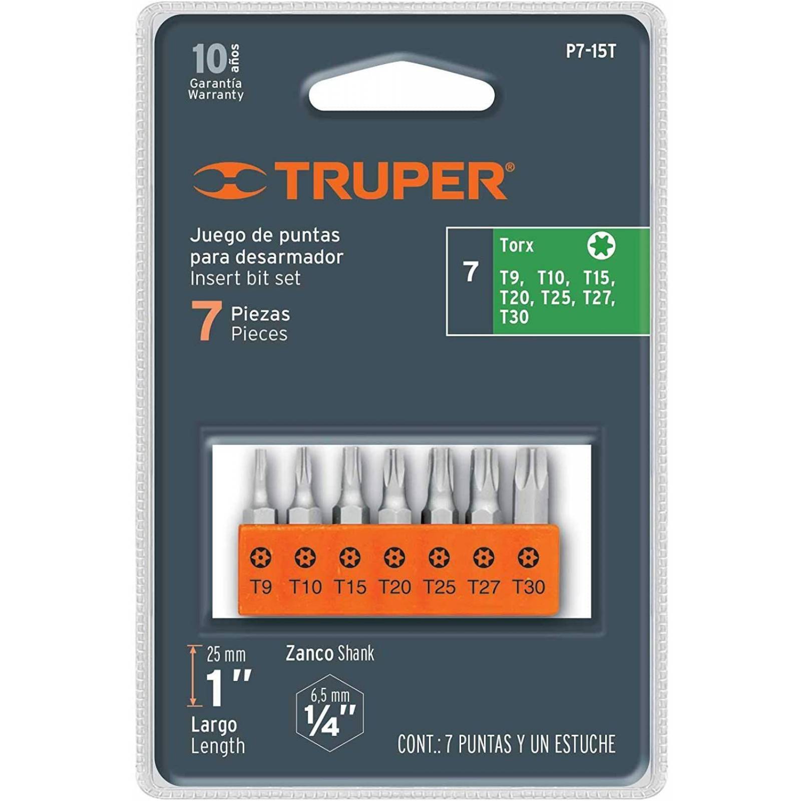 Kit de 7 puntas para desarmador en forma de estrella