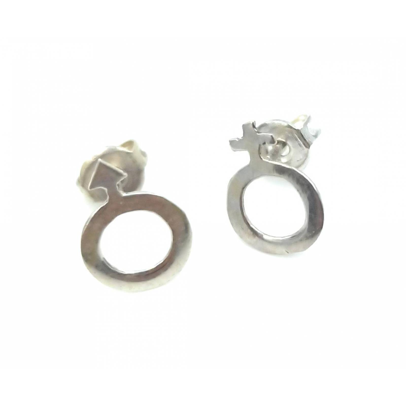 Aretes De Plata .925 Signo Masculino Y Femenino 