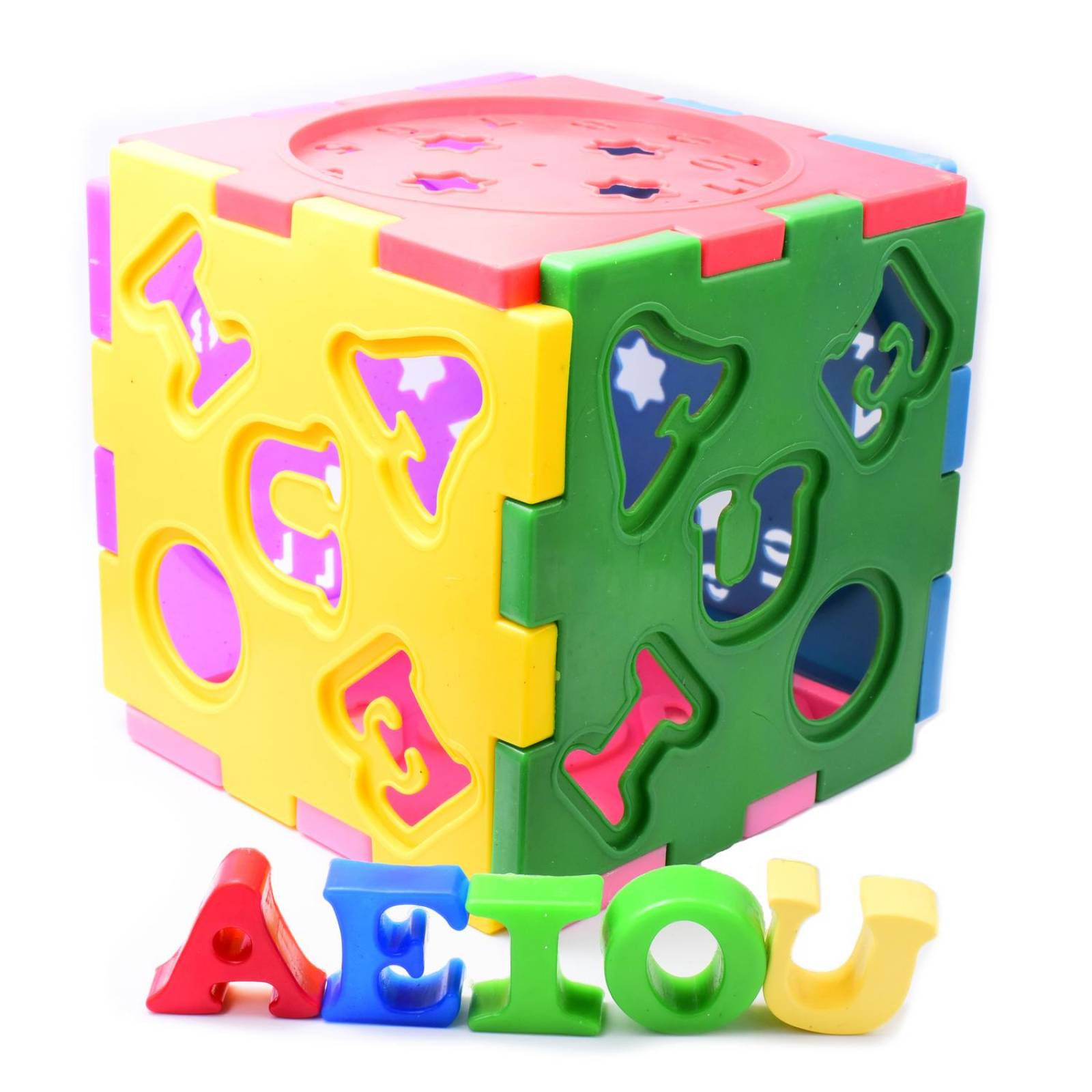 Cubo Didáctico Juguete educativo armable con letras grande 