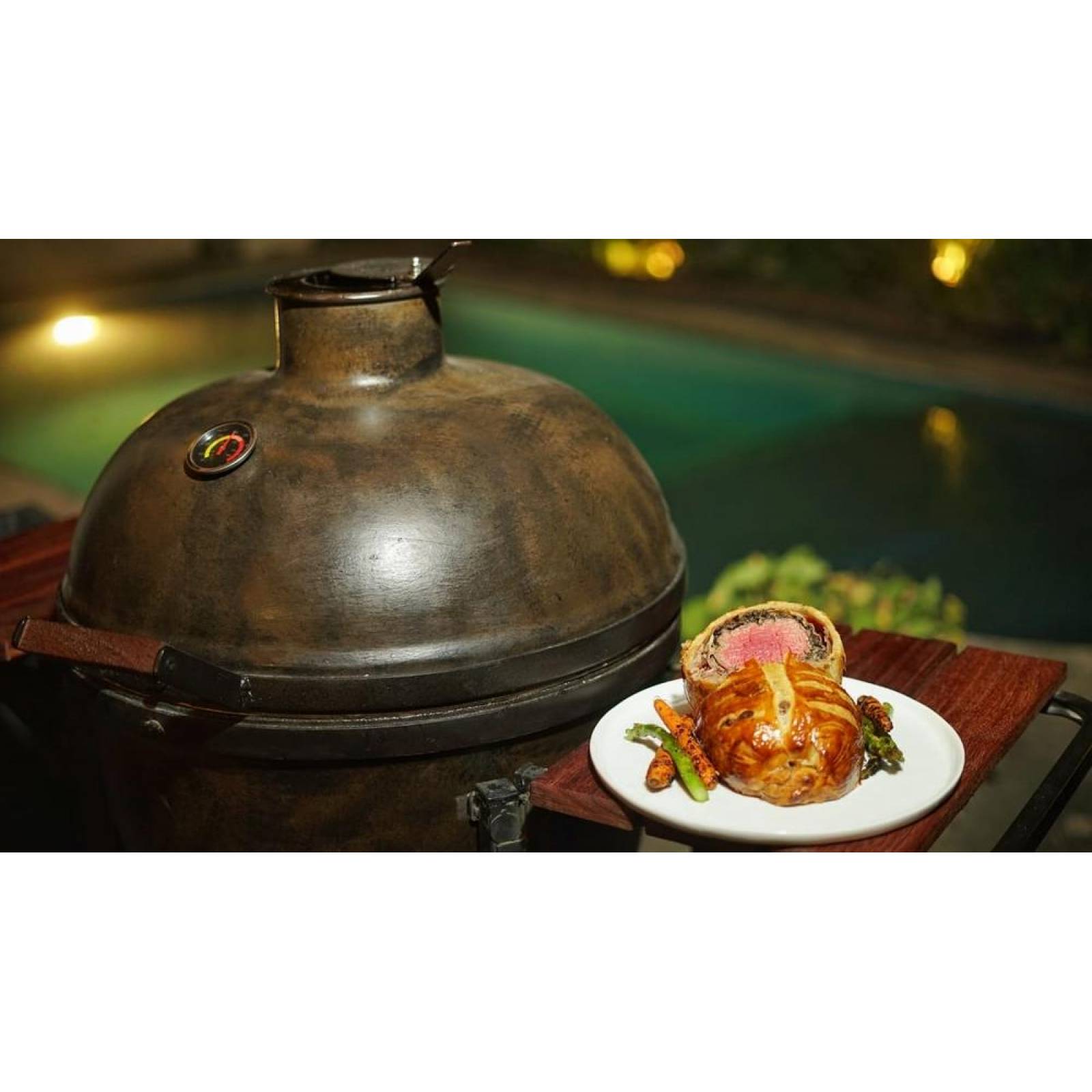 Kit Black Knight Asador Ceramico Huevo Egg Large 22 Pulg 