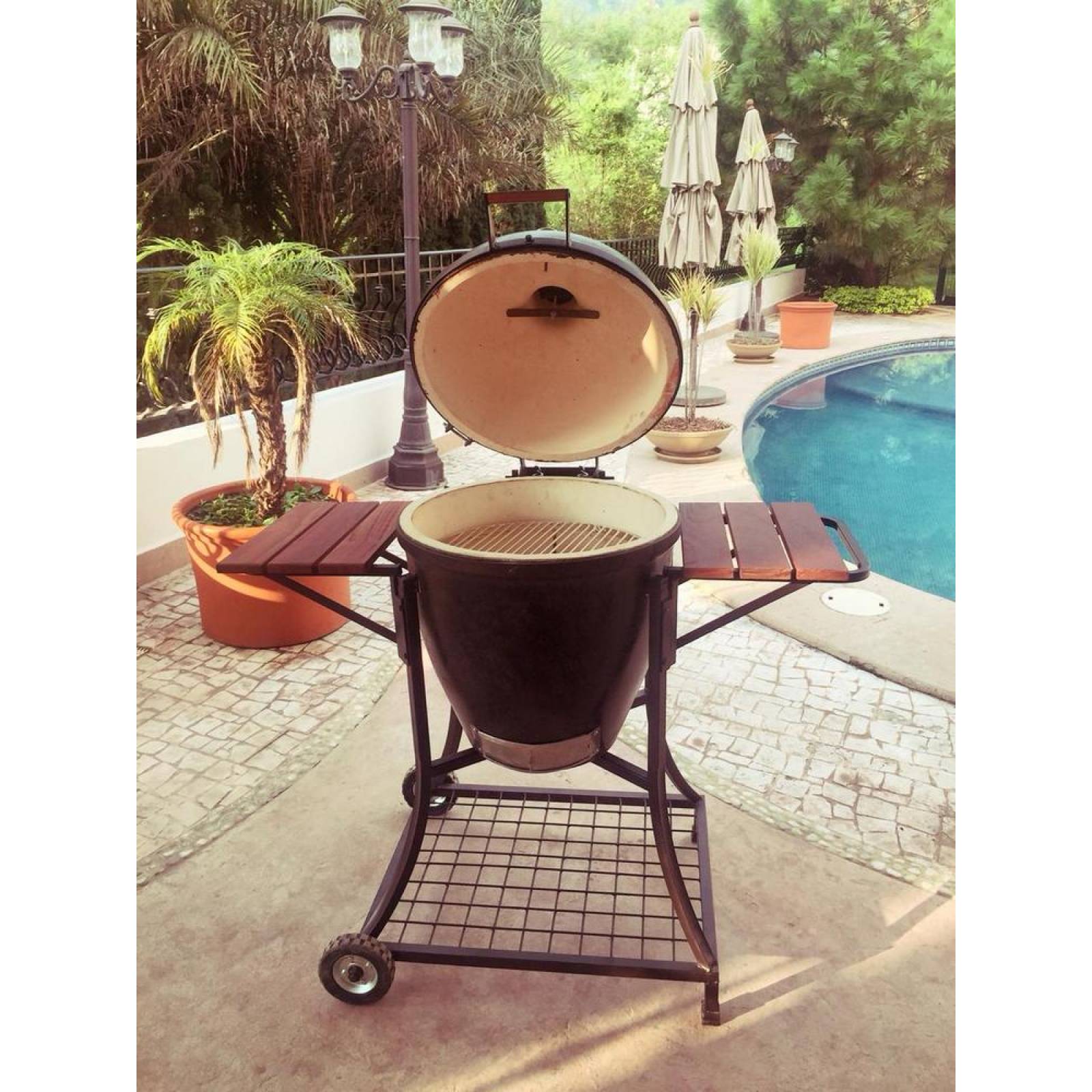 Kit Black Knight Asador Ceramico Huevo Egg Large 22 Pulg 