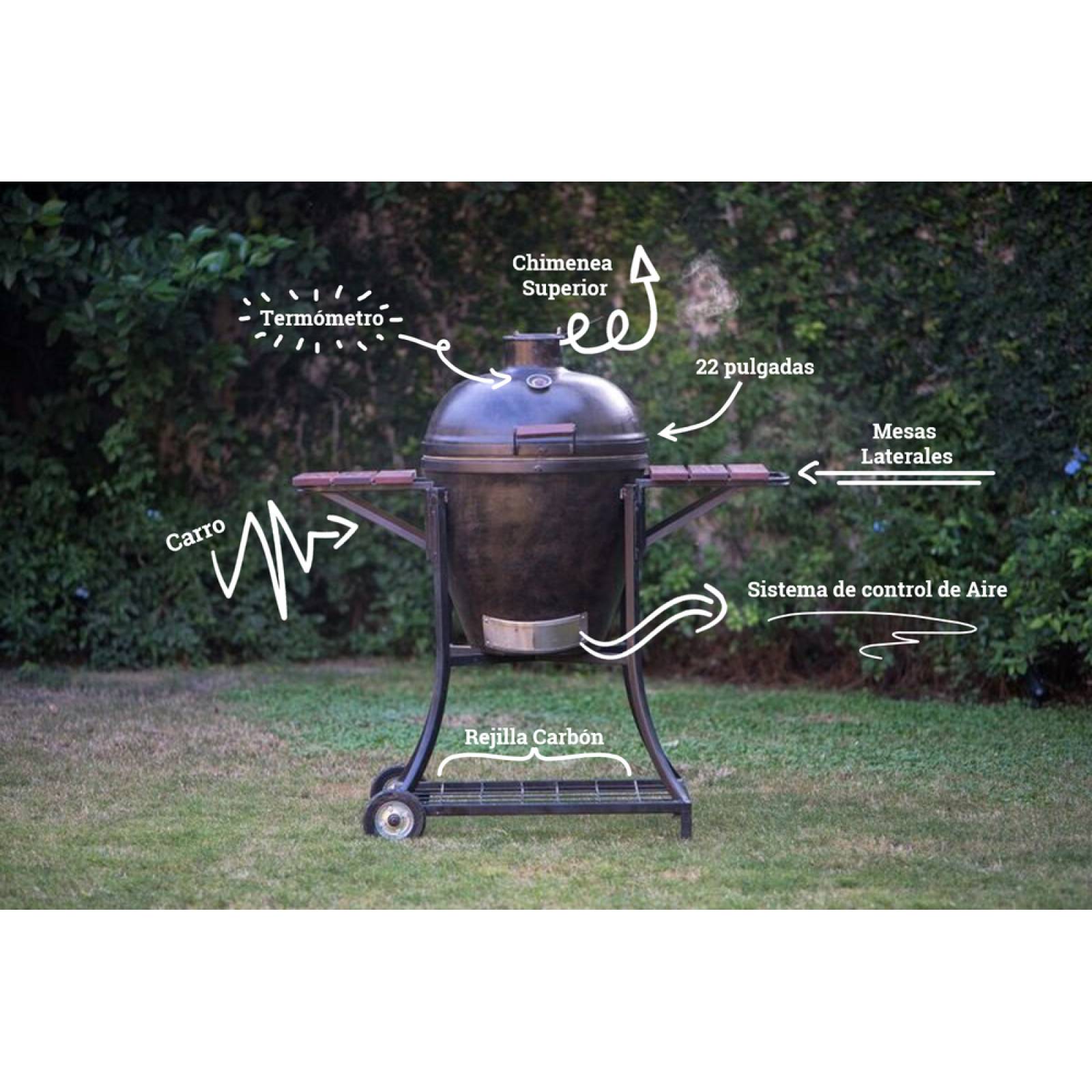 Kit Black Knight Asador Ceramico Huevo Egg Large 22 Pulg 