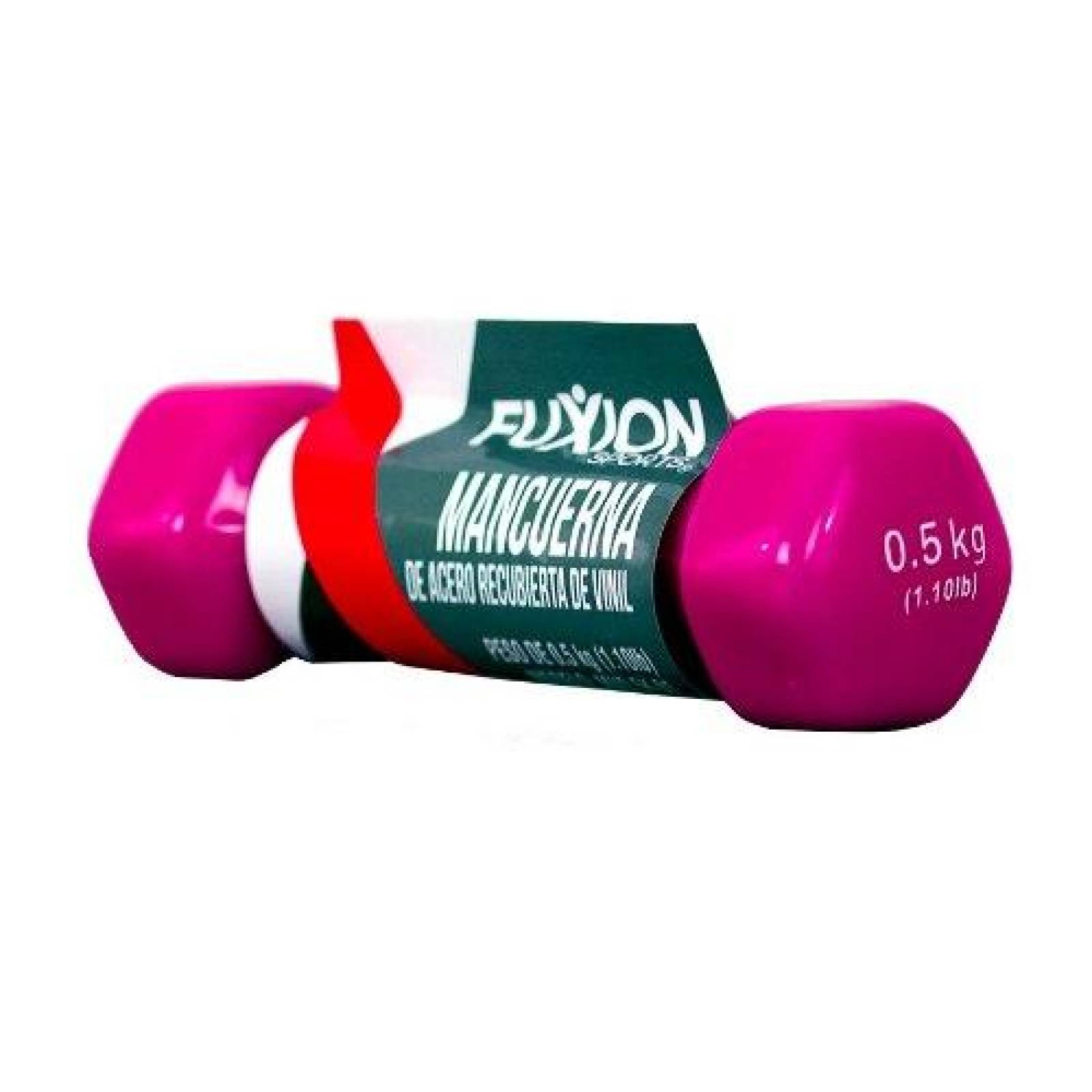 Mancuerna acero cubierta vinil 0.5 Kg Fuxion Sports MV0.5K-01 -Rosa(CL) 