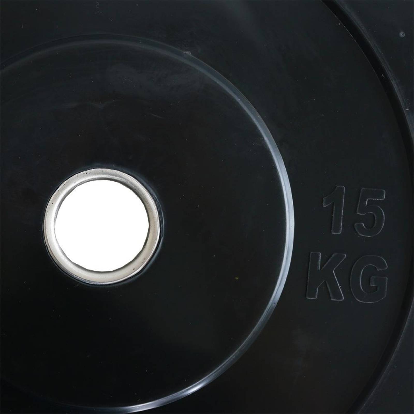 Set de 2 Discos olímpico de goma 15 kg p/crossfit negro 30Lb(CL) 
