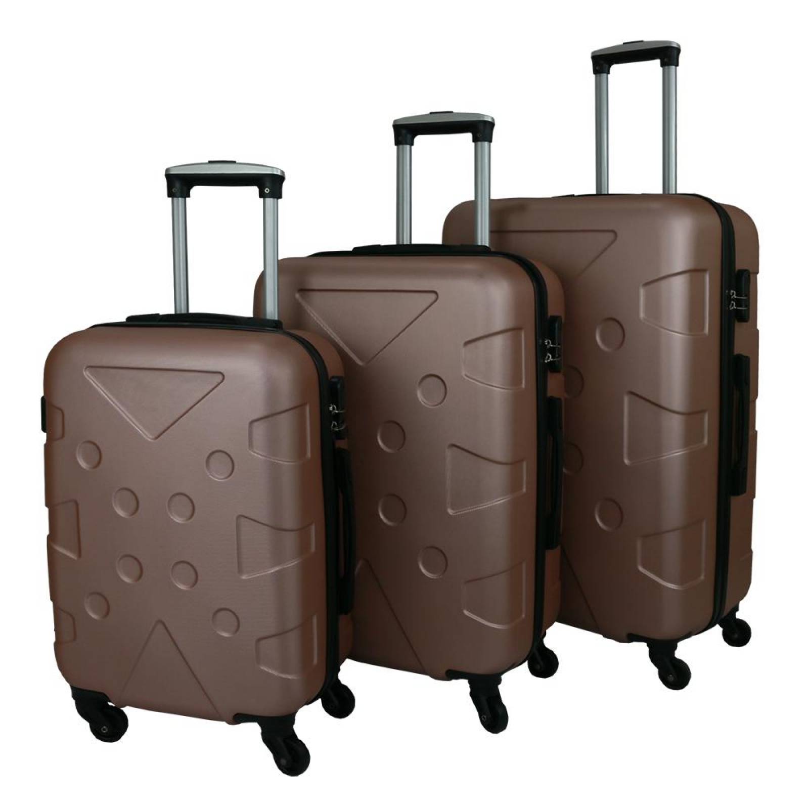 Set De 3 Maletas Rígidas Abs Check In Mchk10(Cl) Rosa