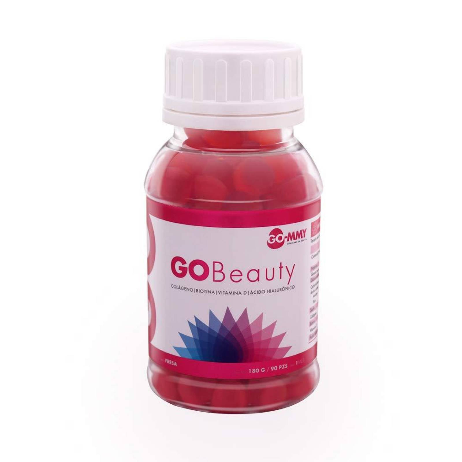 Biotina Colageno Acido Hialuronico Vit D GO-MMY Go Beauty Fresa