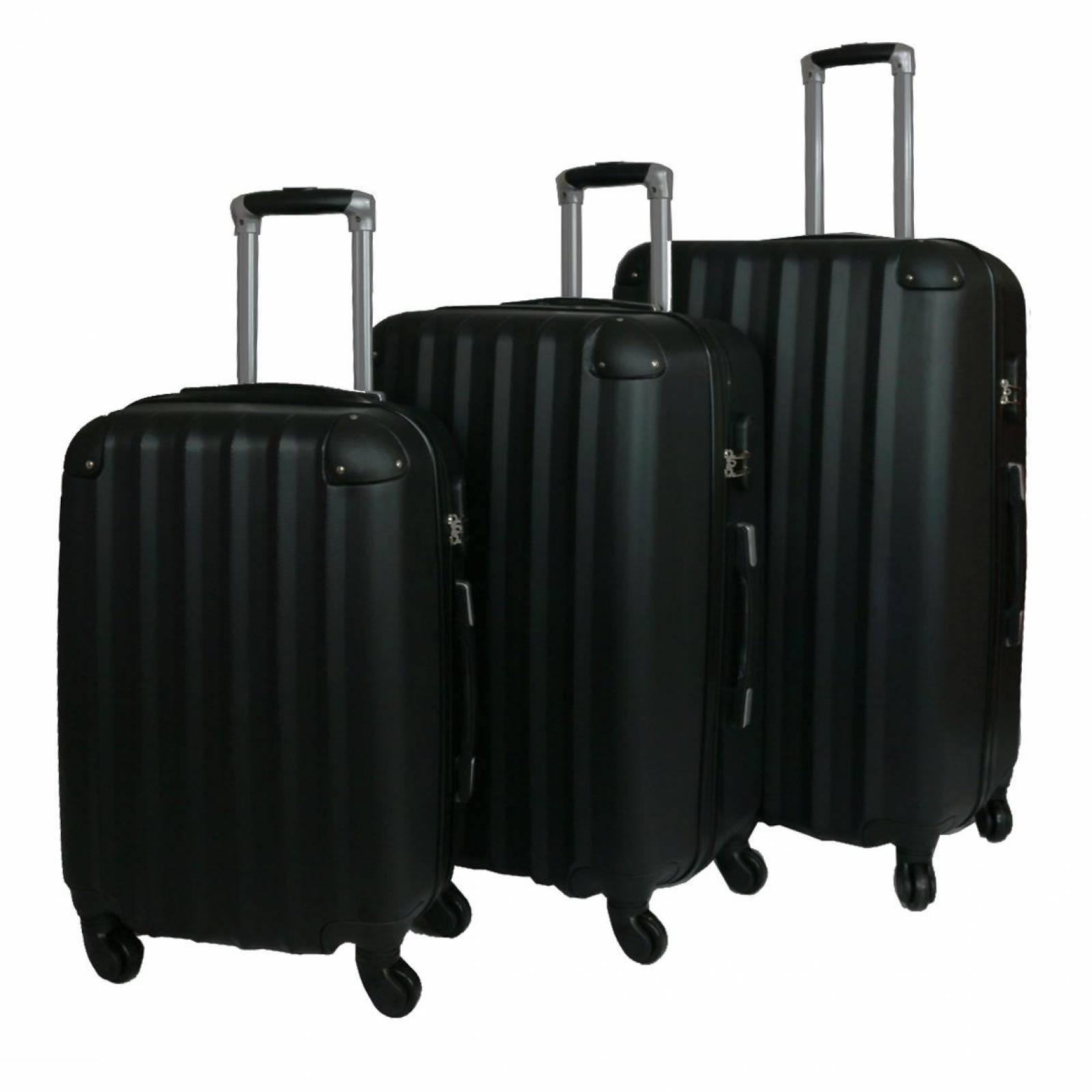 Set De 3 Maletas Rígidas Abs Ouyue 4 Ruedas(Cl) Negro