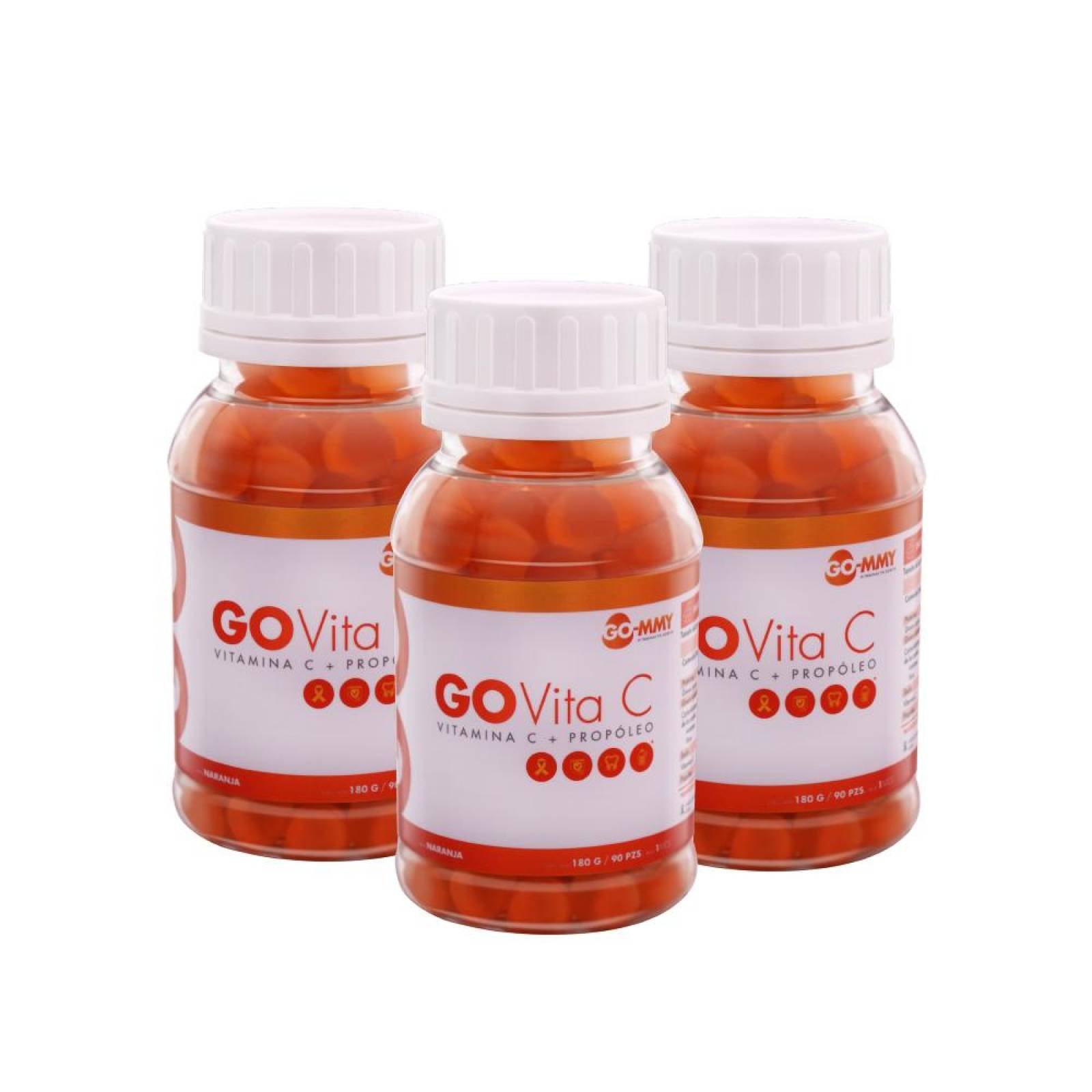 Vitamina C en gomitas GO-MMY GO Vita C 3 Frascos 