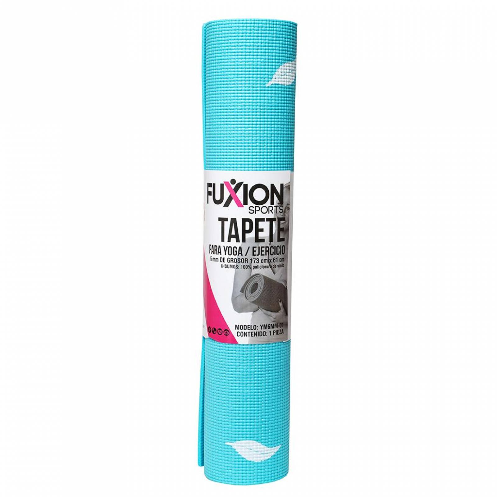 Tapete para practicar Yoga Fuxion Sports 6 mm YM6MM-1(CL) Unitalla Celeste