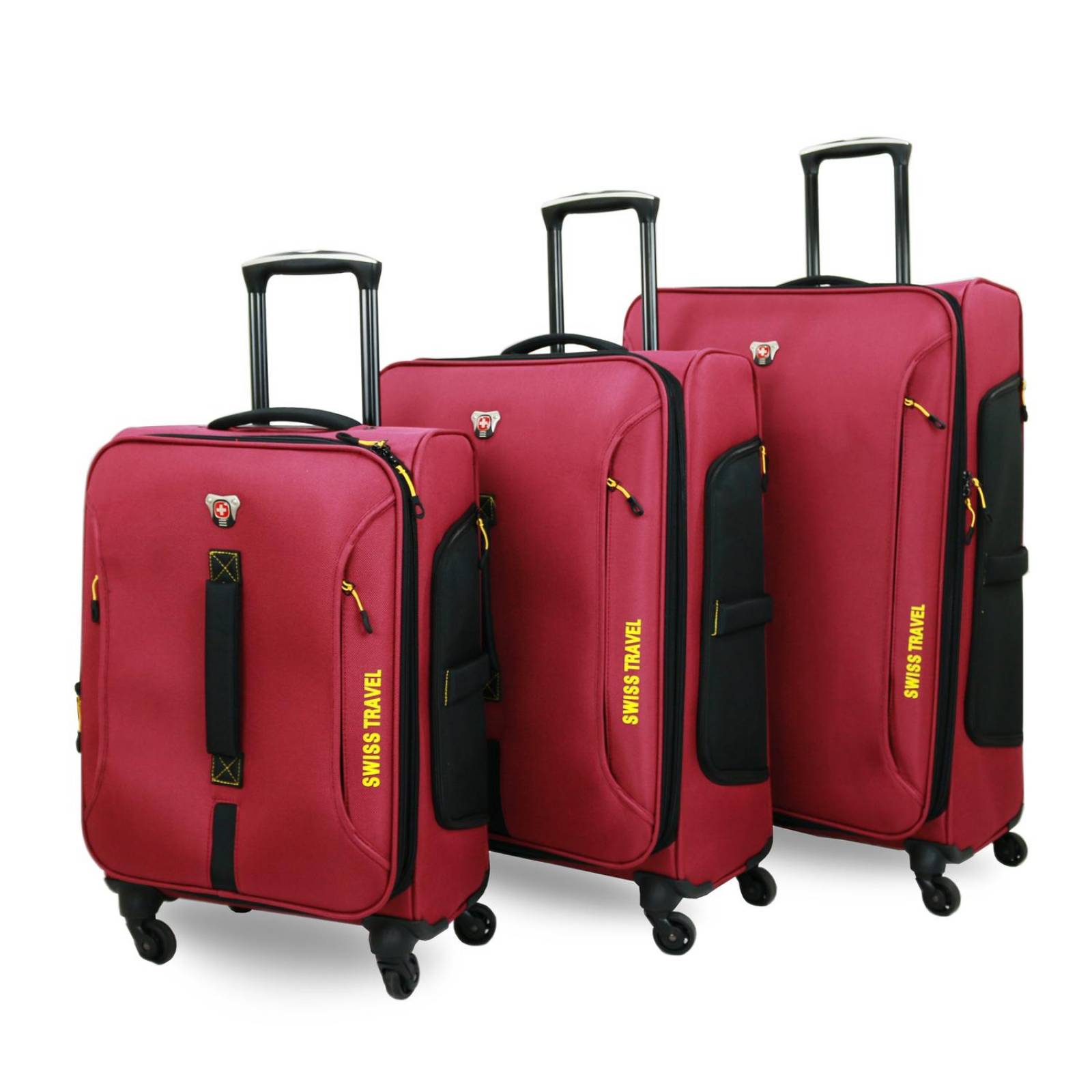 Set de 3 maletas Poliéster Swiss Travel Urban Expandible(CL) Vino