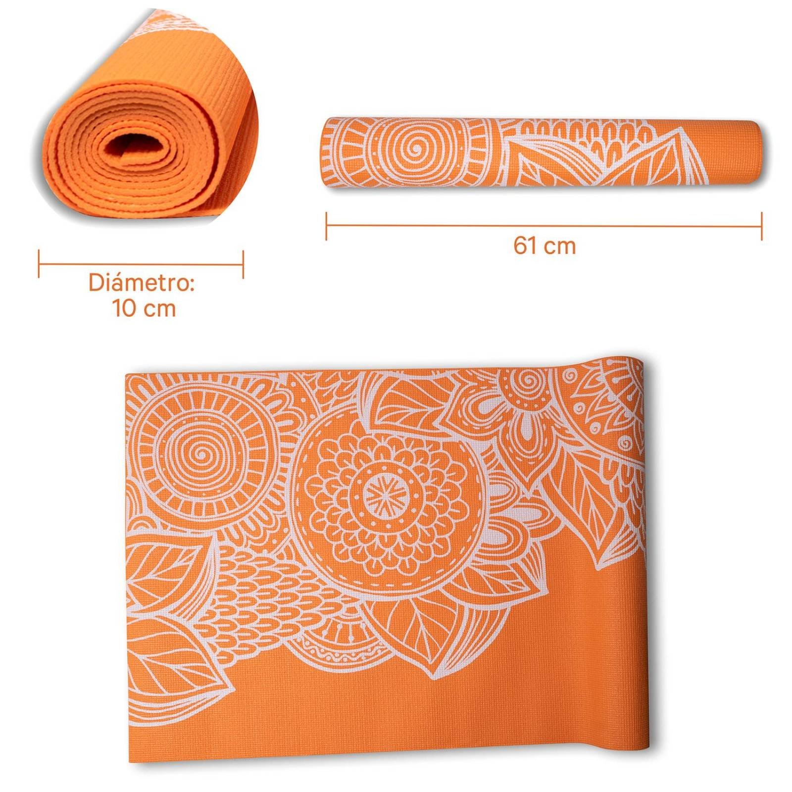 Set 12 Tapetes para practicar Yoga 3 mm Fuxion Sports Naranja Unitalla