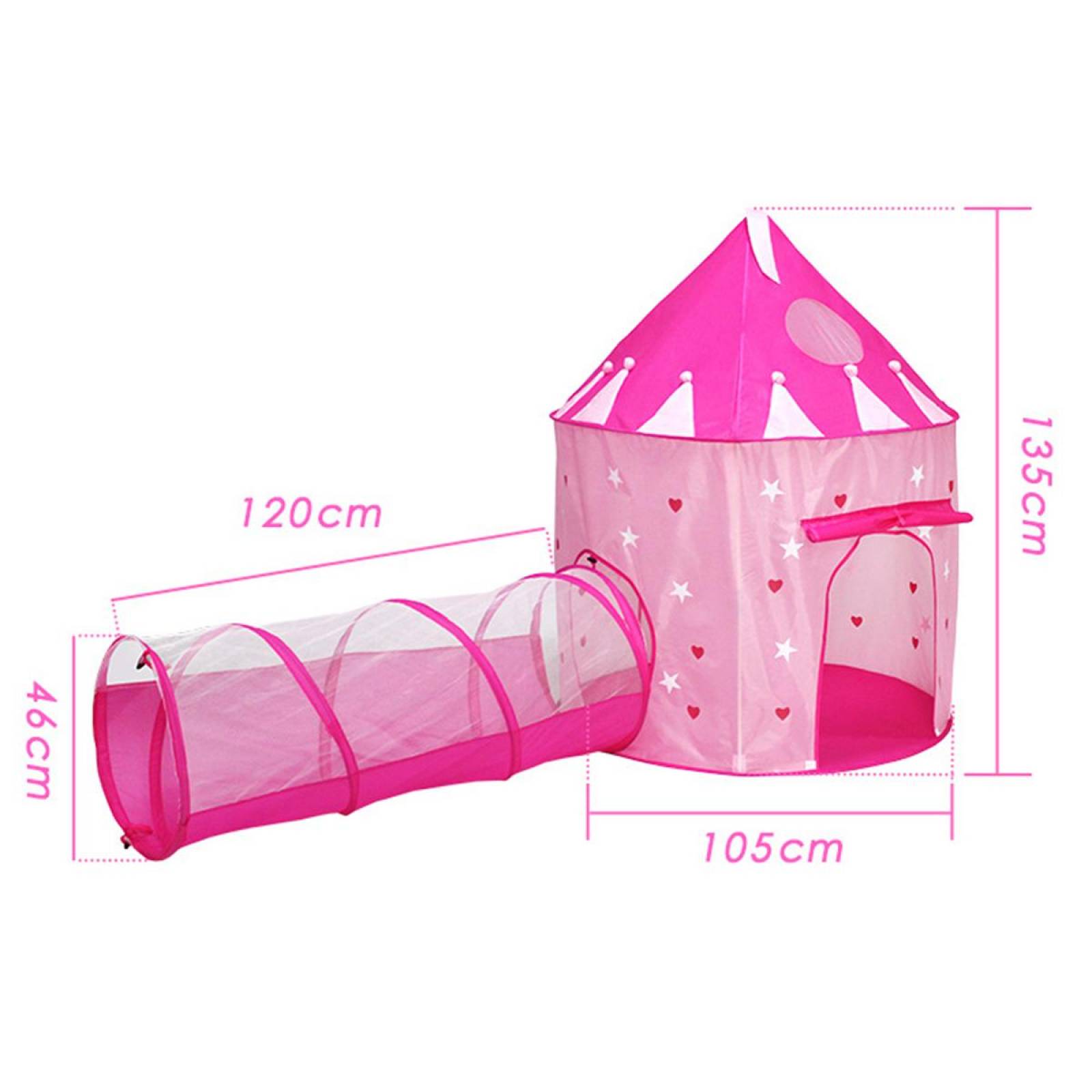 Tienda Carpa Infantil Castillo de Princesa con Tunel RE1201P Rosa Unitalla