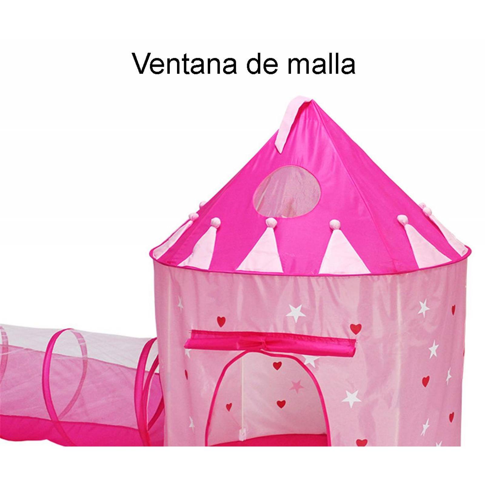 Tienda Carpa Infantil Castillo de Princesa con Tunel RE1201P Rosa Unitalla