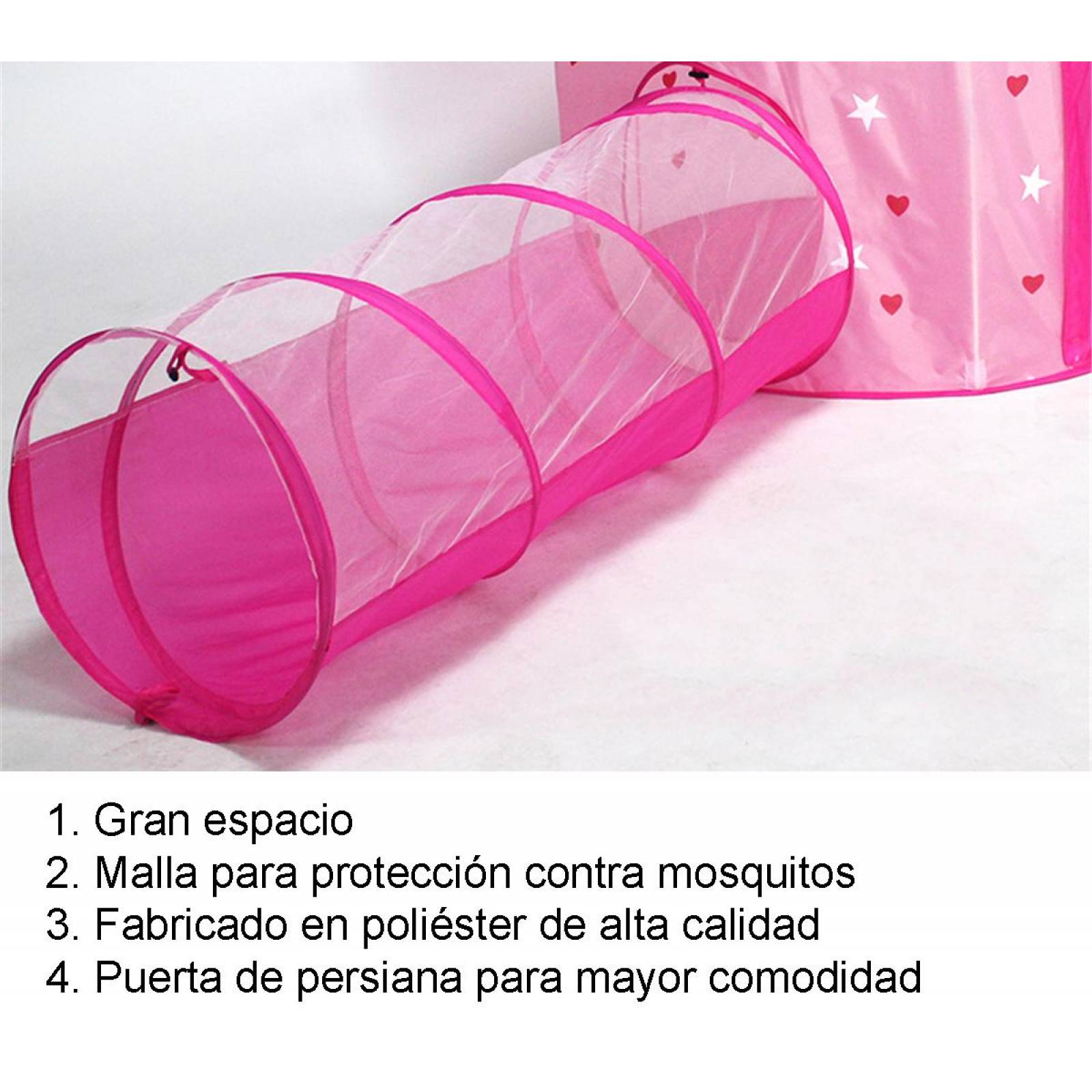 Tienda Carpa Infantil Castillo de Princesa con Tunel RE1201P Rosa Unitalla