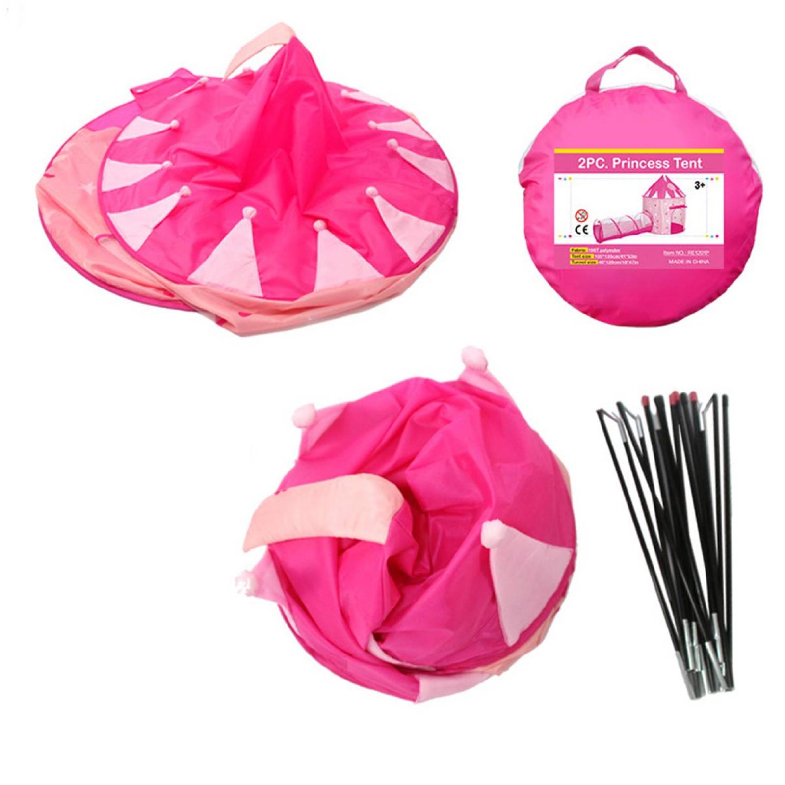 Tienda Carpa Infantil Castillo de Princesa con Tunel RE1201P Rosa Unitalla