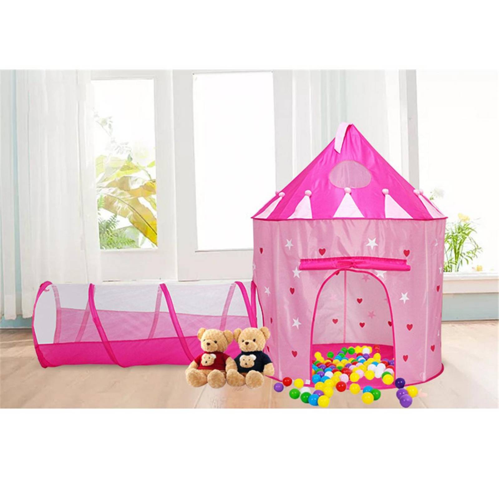 Tienda Carpa Infantil Castillo de Princesa con Tunel RE1201P Rosa Unitalla
