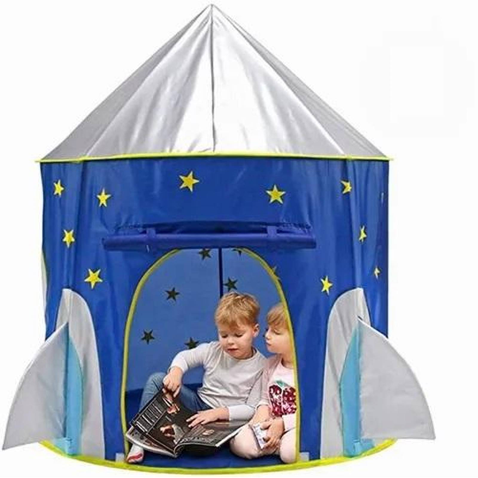 Tienda Carpa Infantil Nave Espacial para Niños Azul Unitalla
